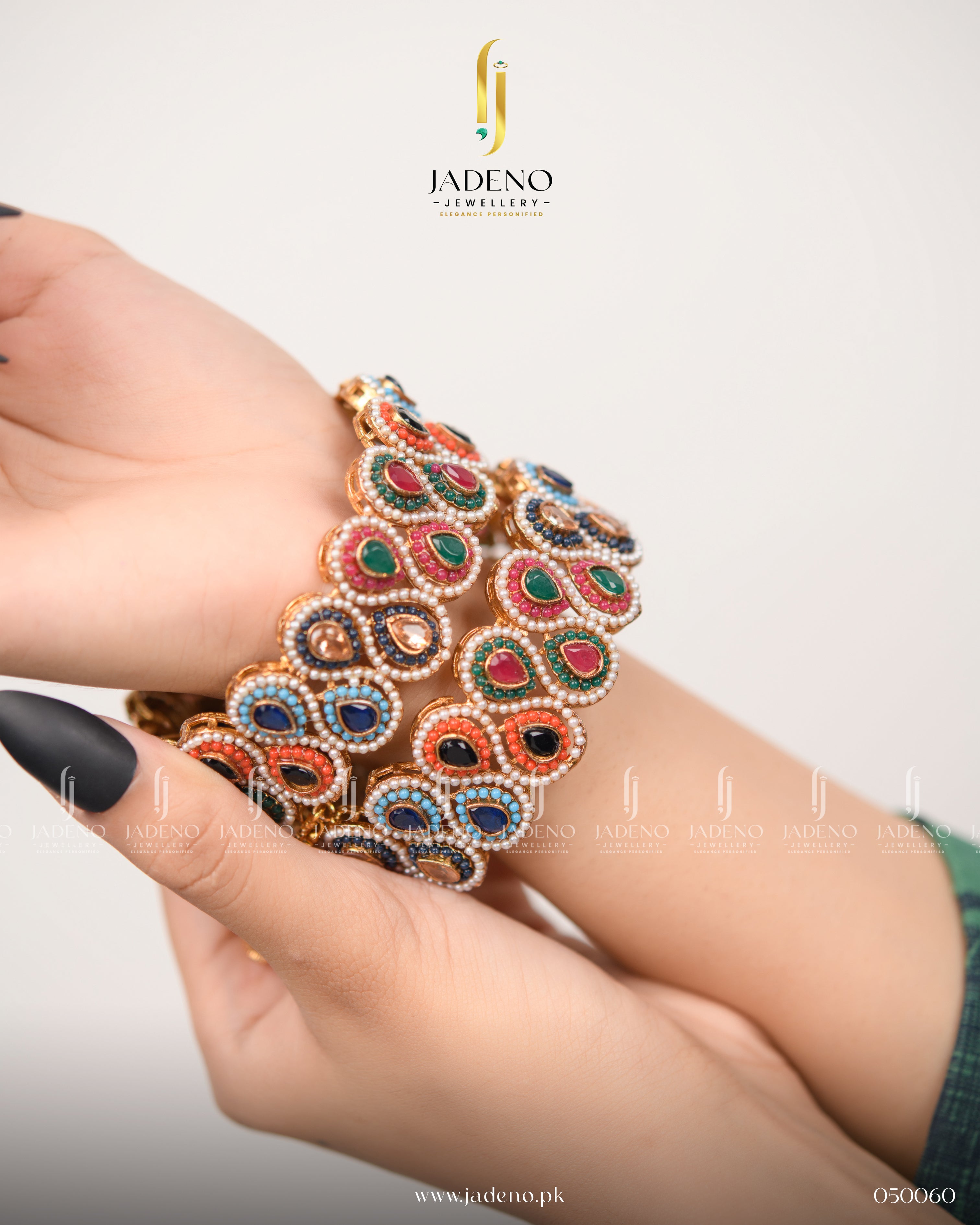 Multi Pearl Luxury Nauratan Bangles