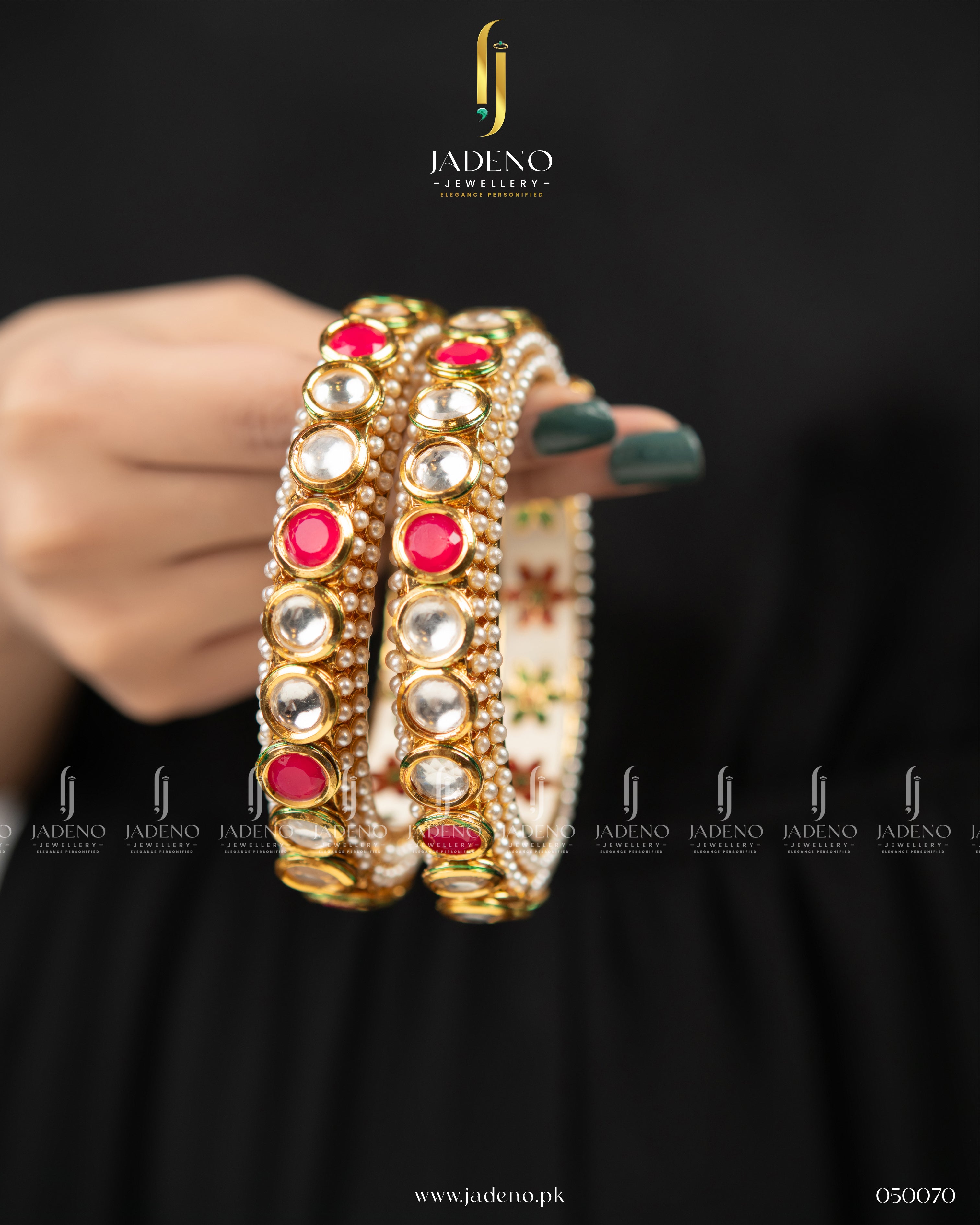 Pure Indian Kundan Mina Openable Bangles