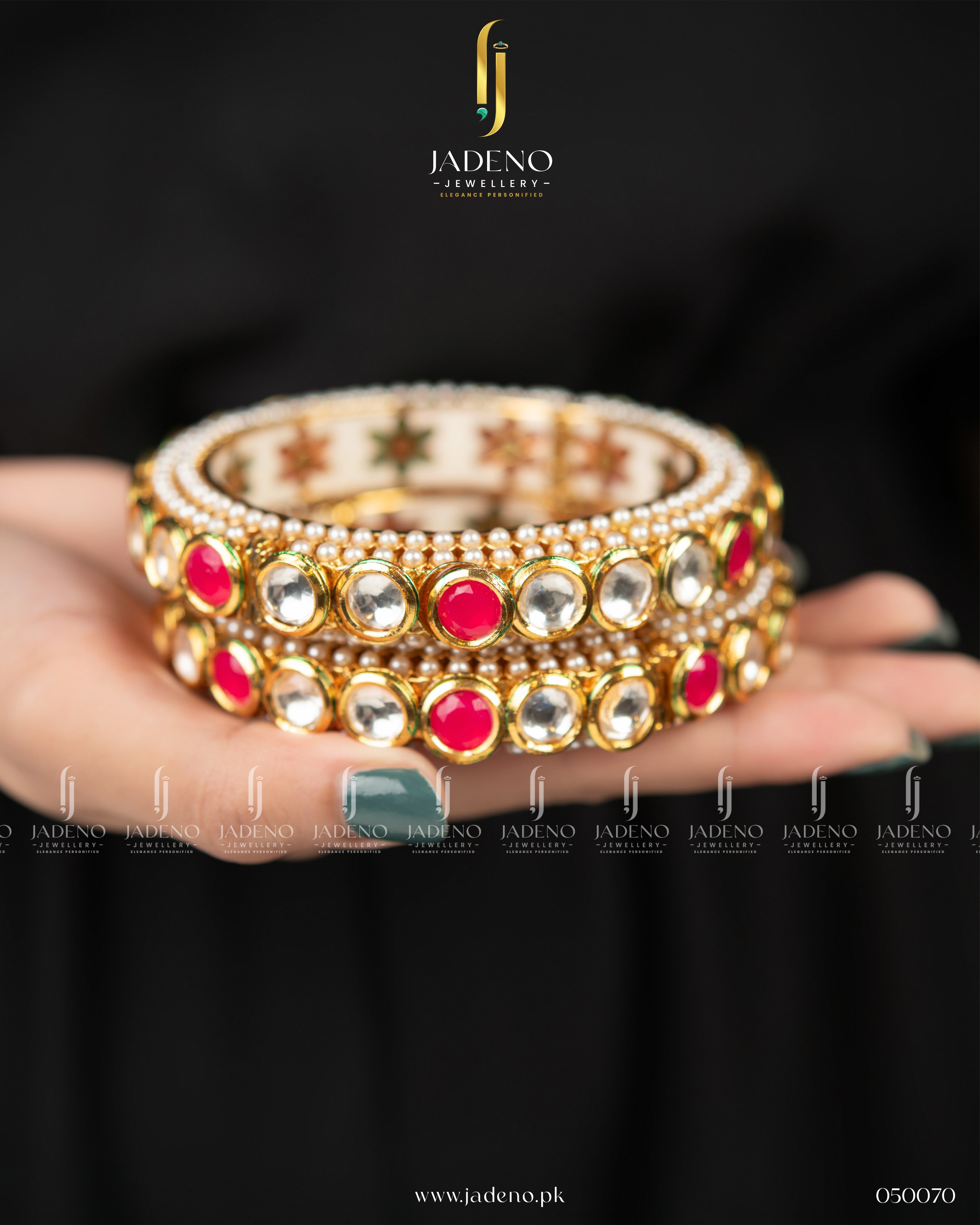 Pure Indian Kundan Mina Openable Bangles