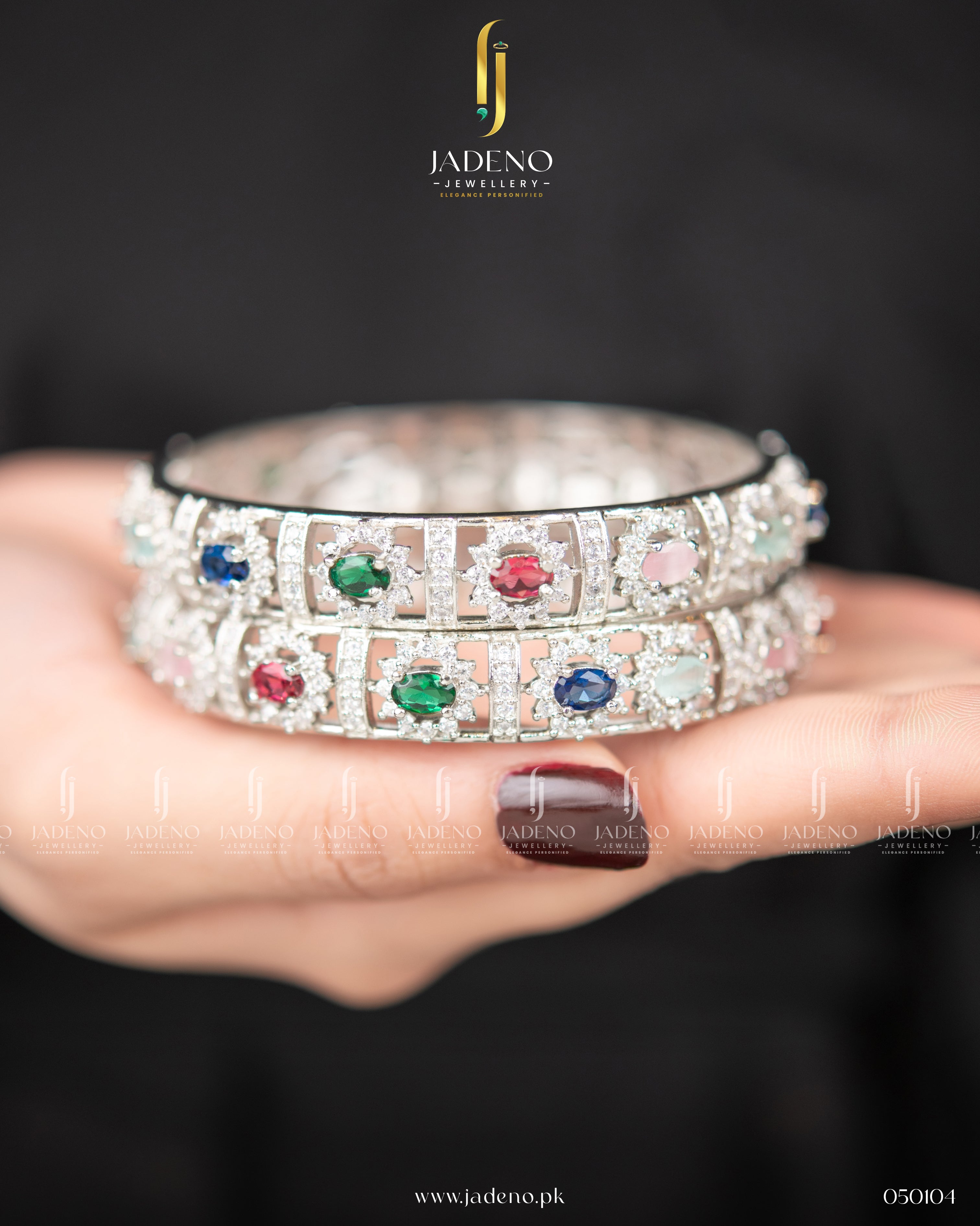 Pure Indian Multi Colored Stones AD Bangles