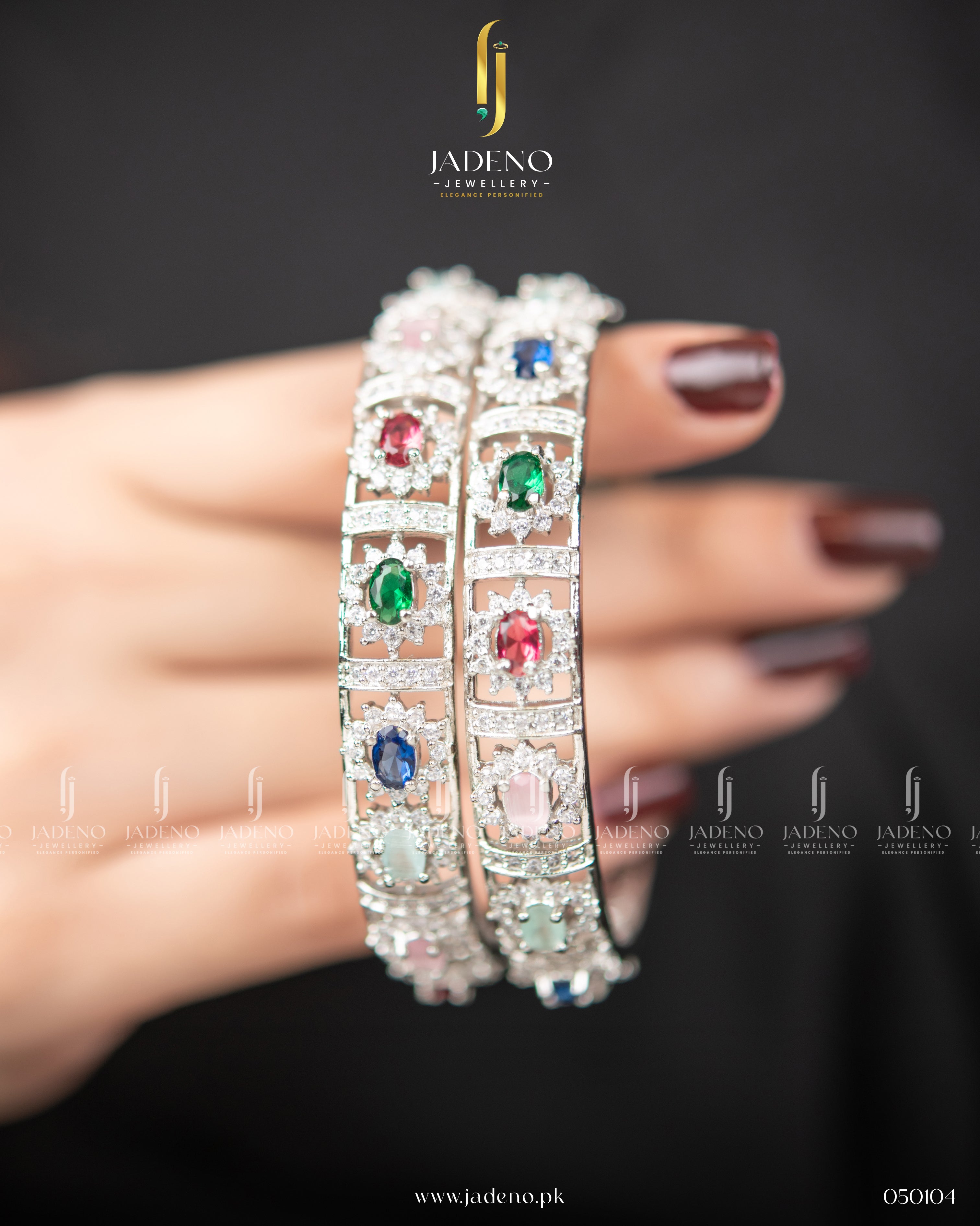 Pure Indian Multi Colored Stones AD Bangles