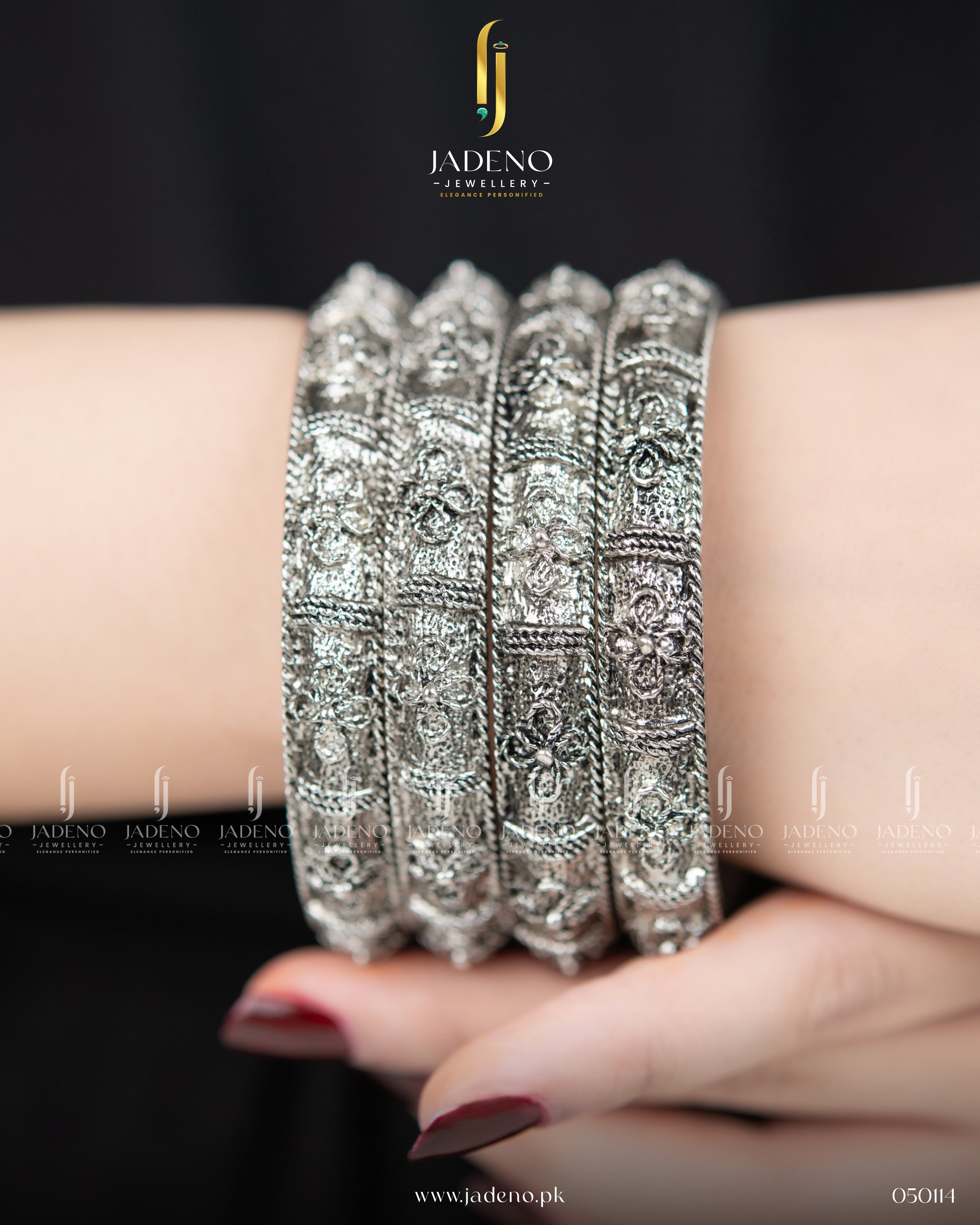 Antique Silver Sarabloh Bangles- 4 Pieces