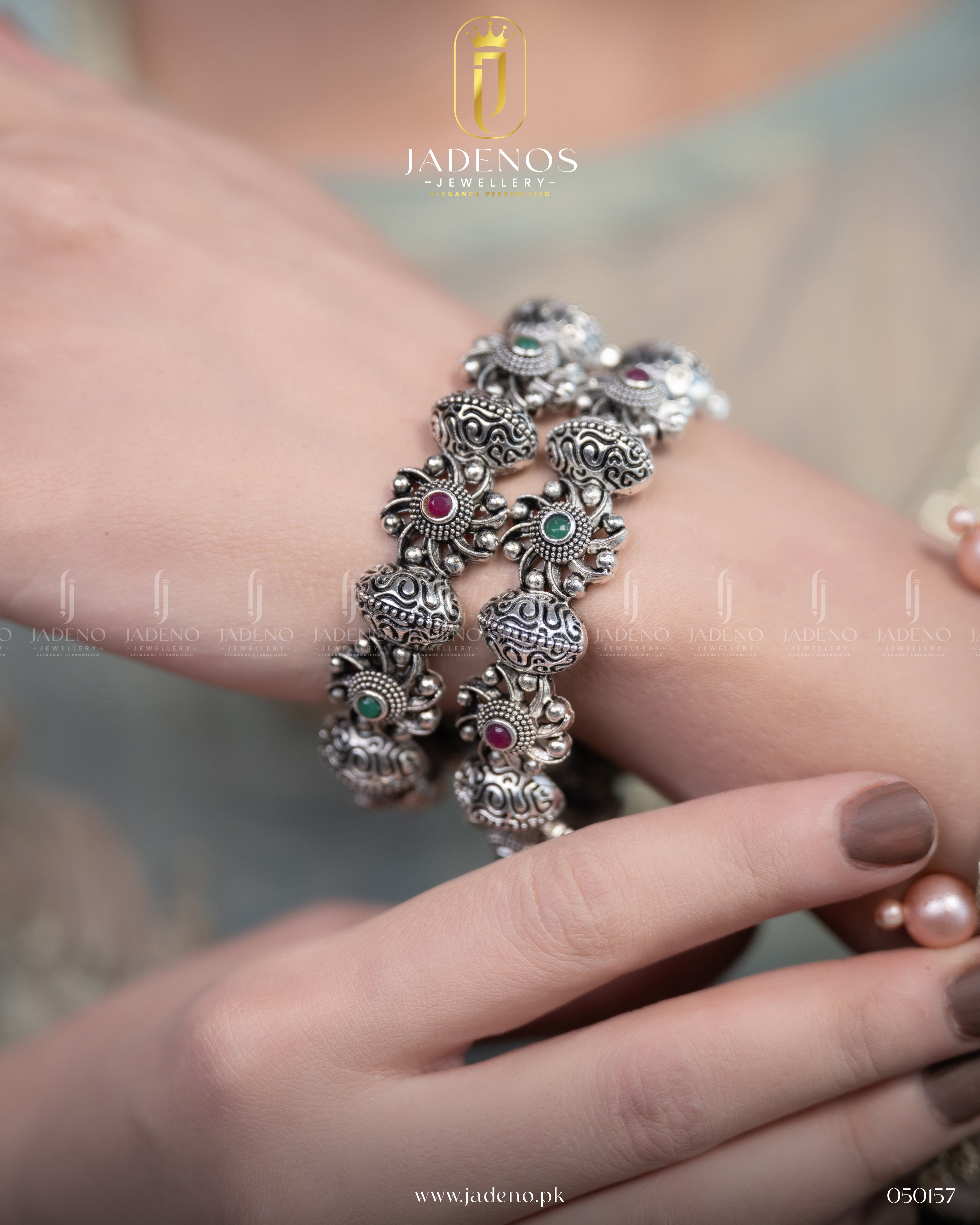 The Flora Glory Oxidised Bangles