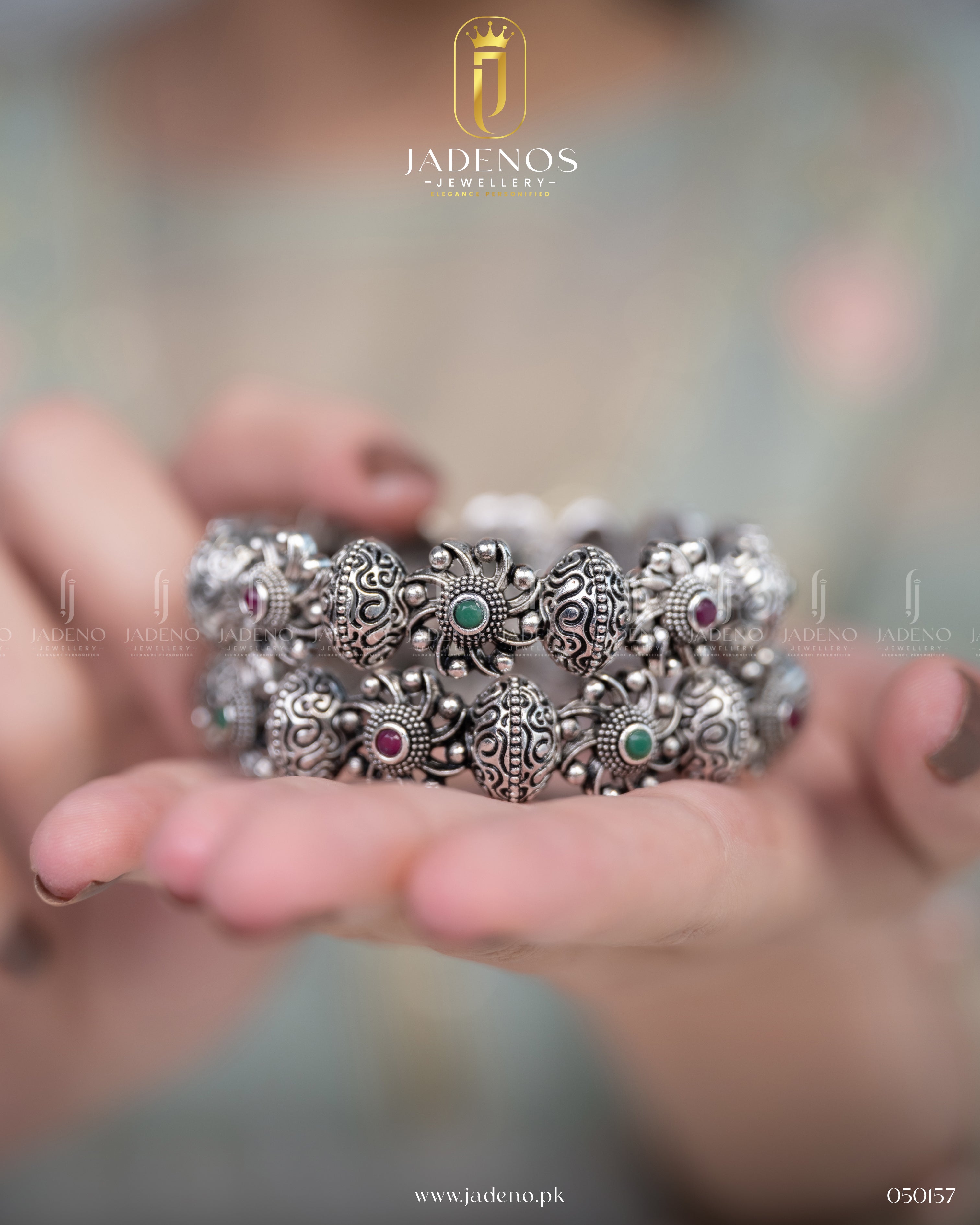 The Flora Glory Oxidised Bangles