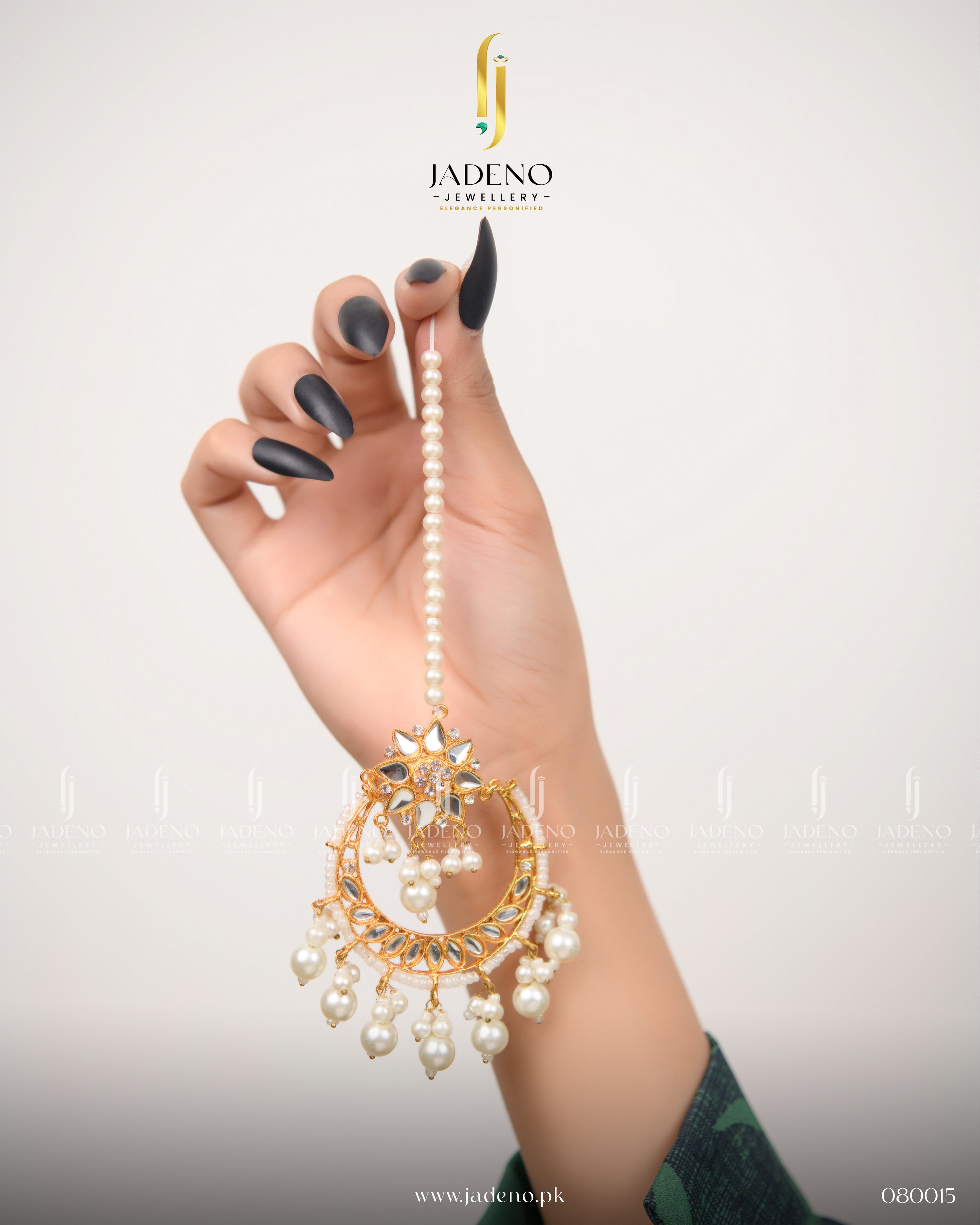 Handmade Sheesh Kundan Chand Bali With Tika