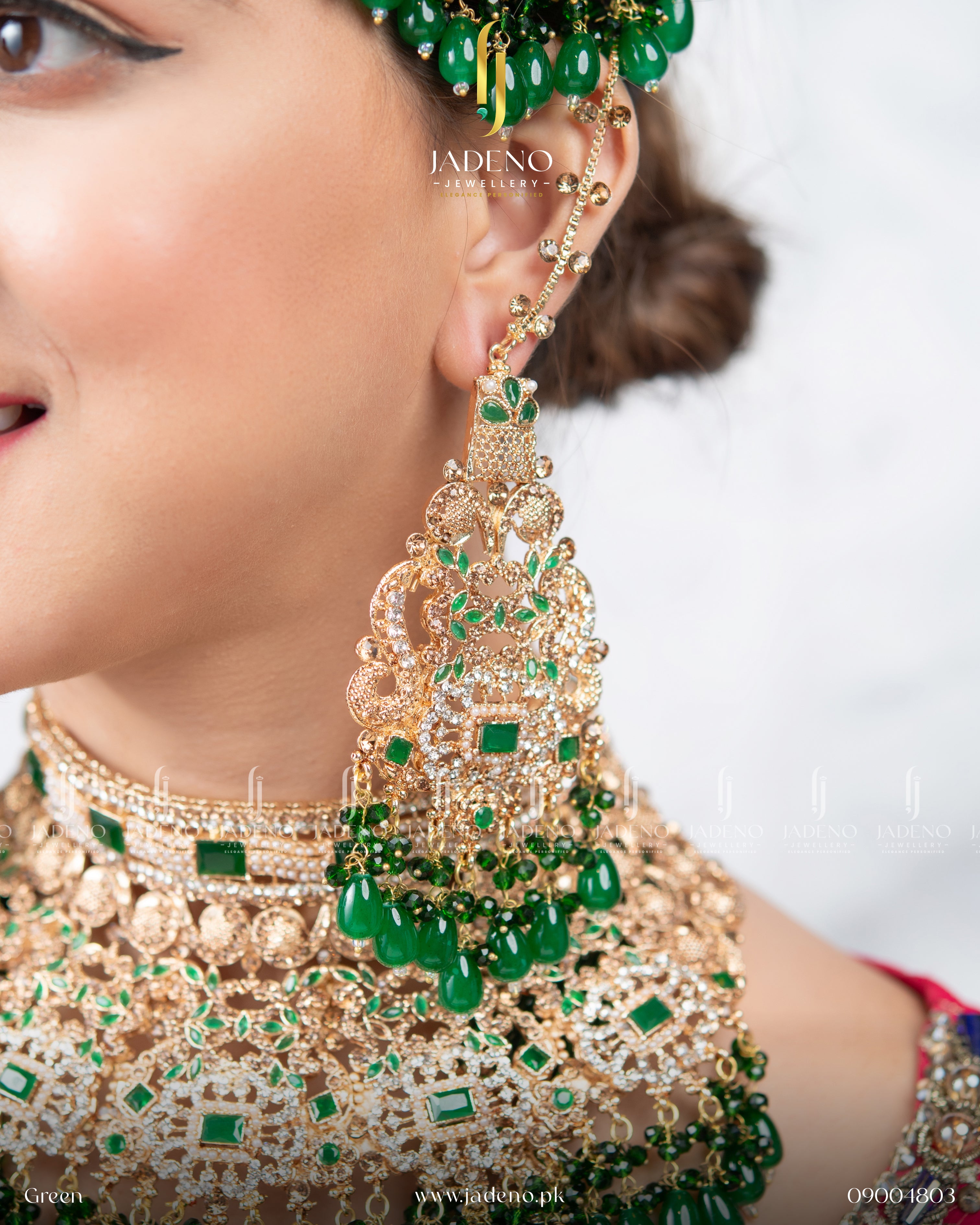 Masha Heavy Casted Bridal Collar Set With Tika Jhumar