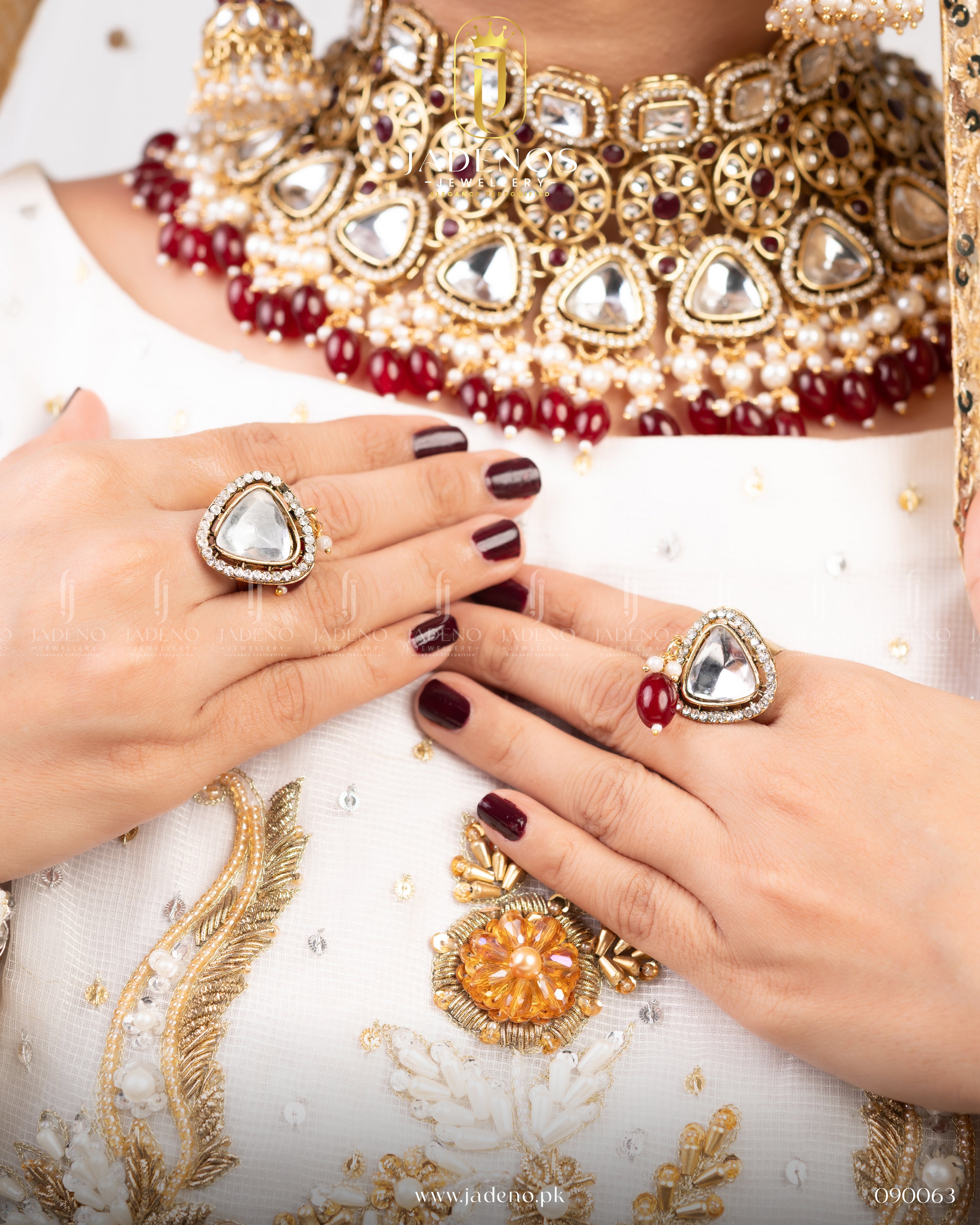 The Mah-e-Noor Bridal Set with Nath and Adjustable Rings