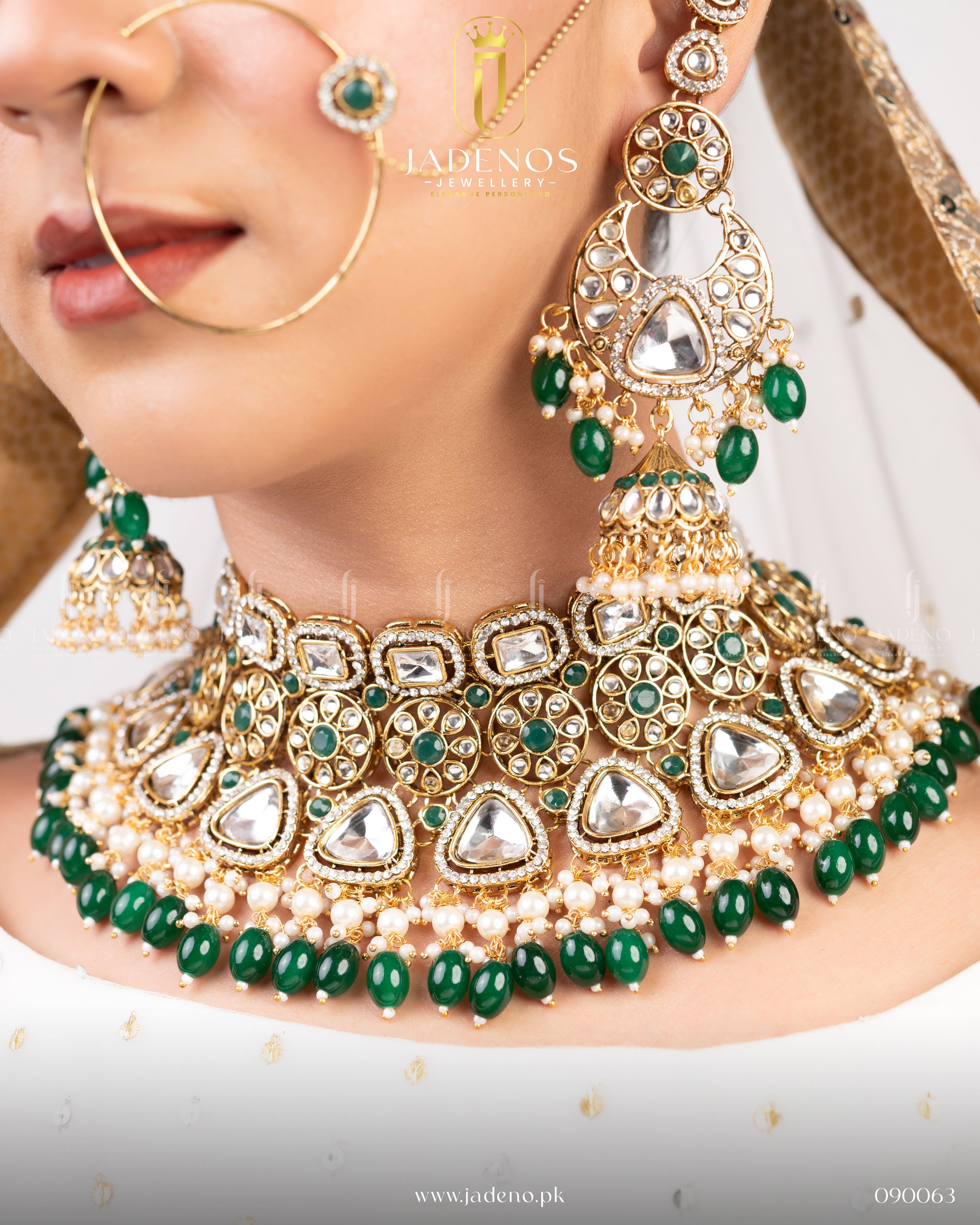 The Mah-e-Noor Bridal Set with Nath and Adjustable Rings