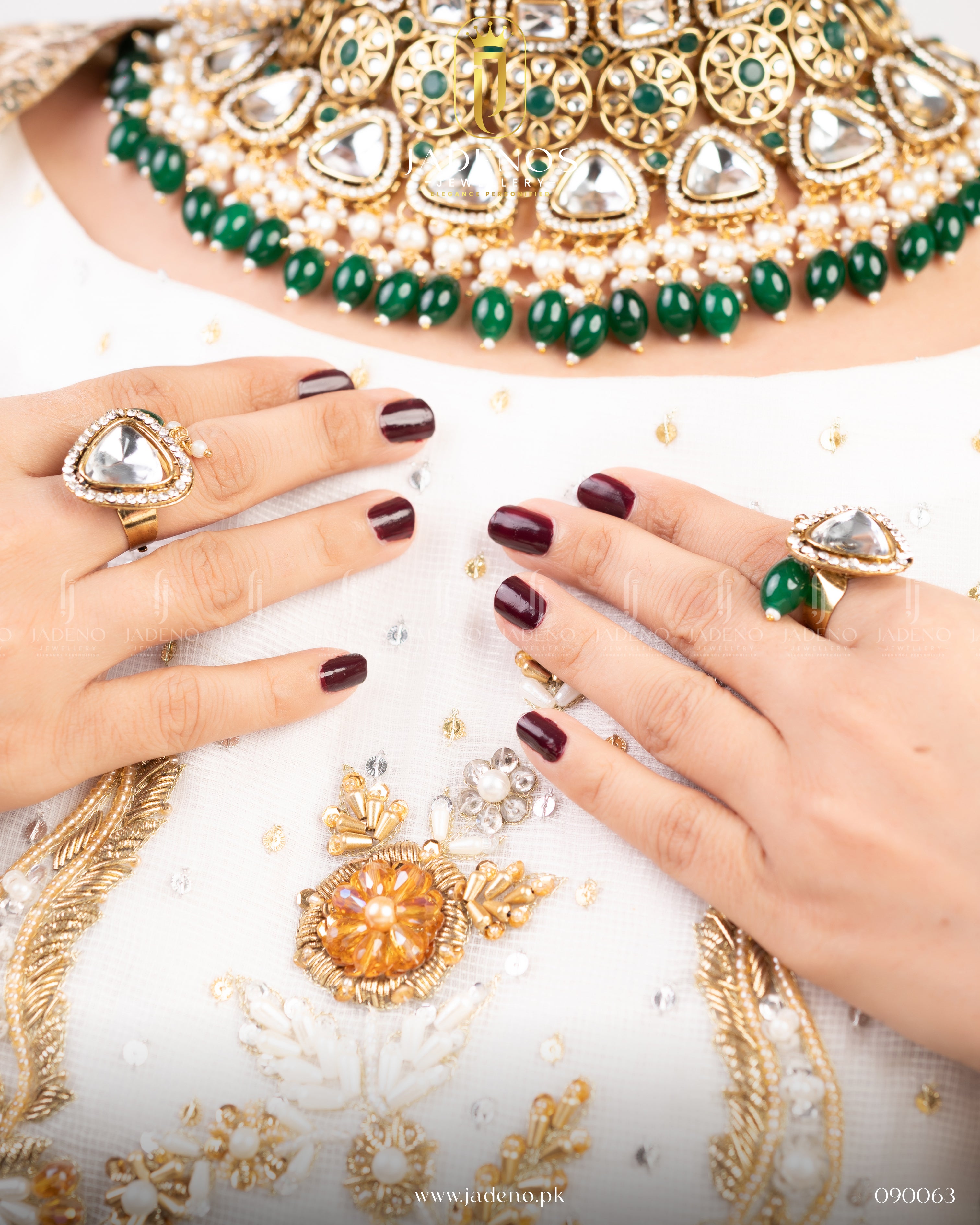 The Mah-e-Noor Bridal Set with Nath and Adjustable Rings