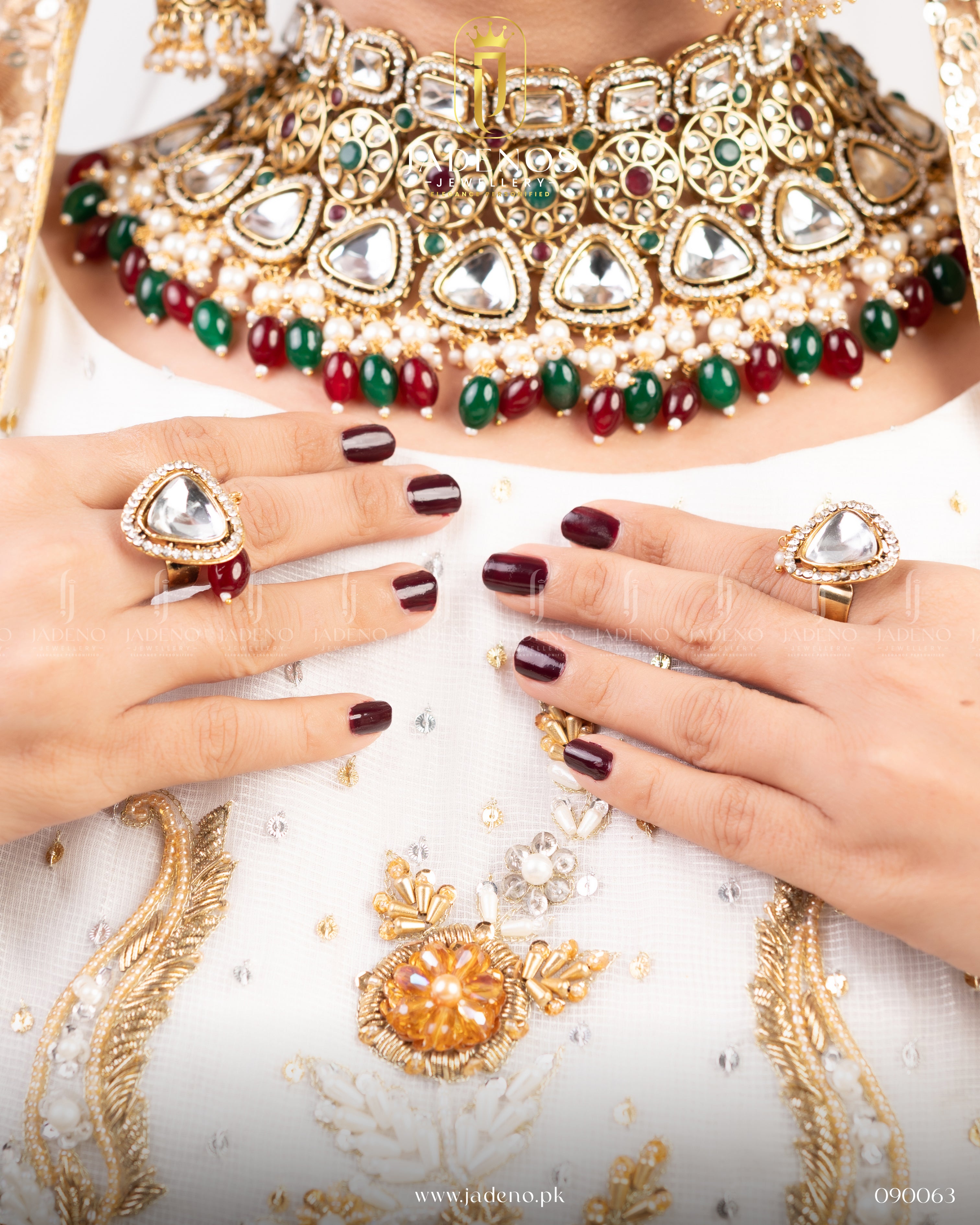 The Mah-e-Noor Bridal Set with Nath and Adjustable Rings