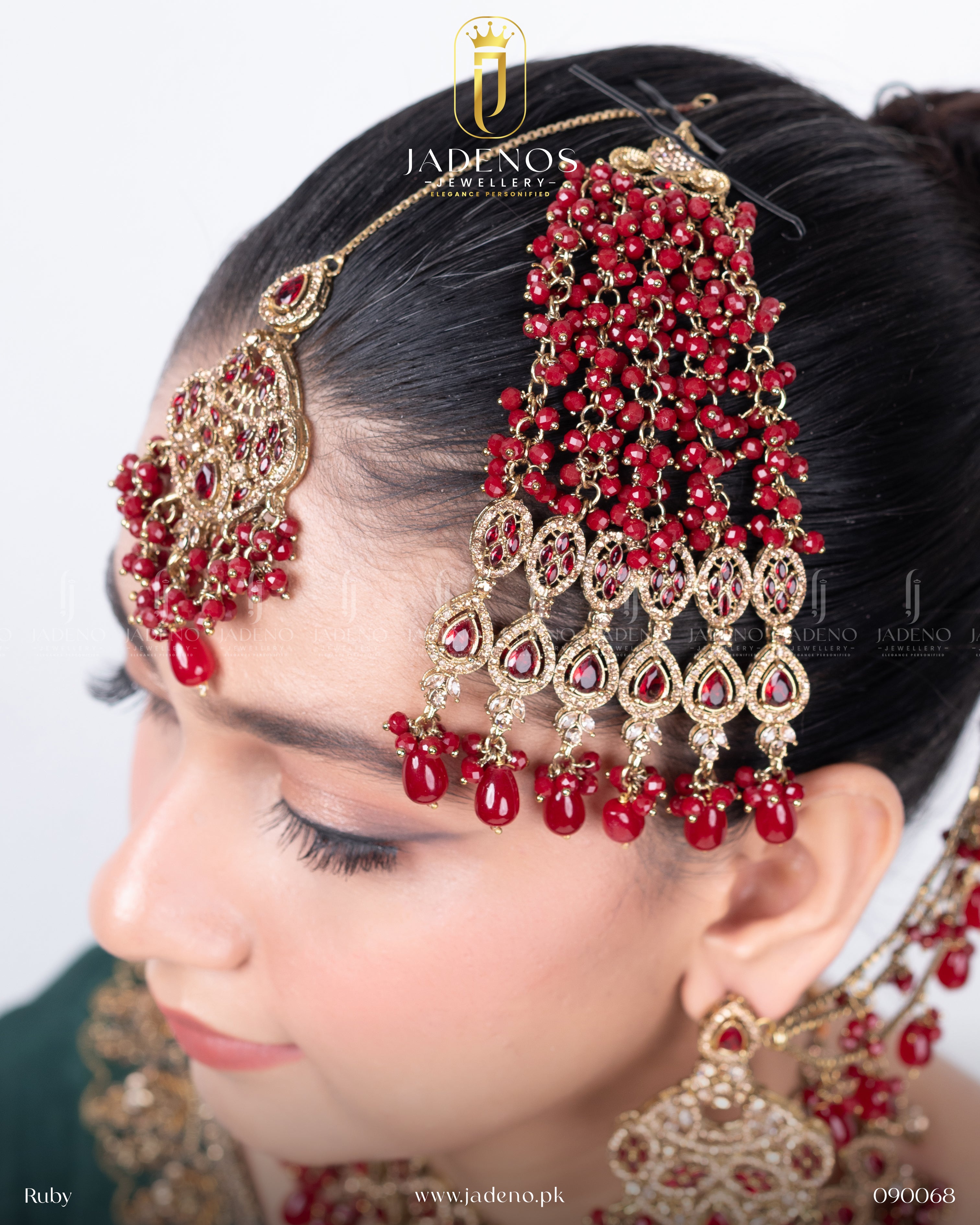Premium Quality Jashan-e- Zeenat Set with Sahara Earrings Tika and Jhumar