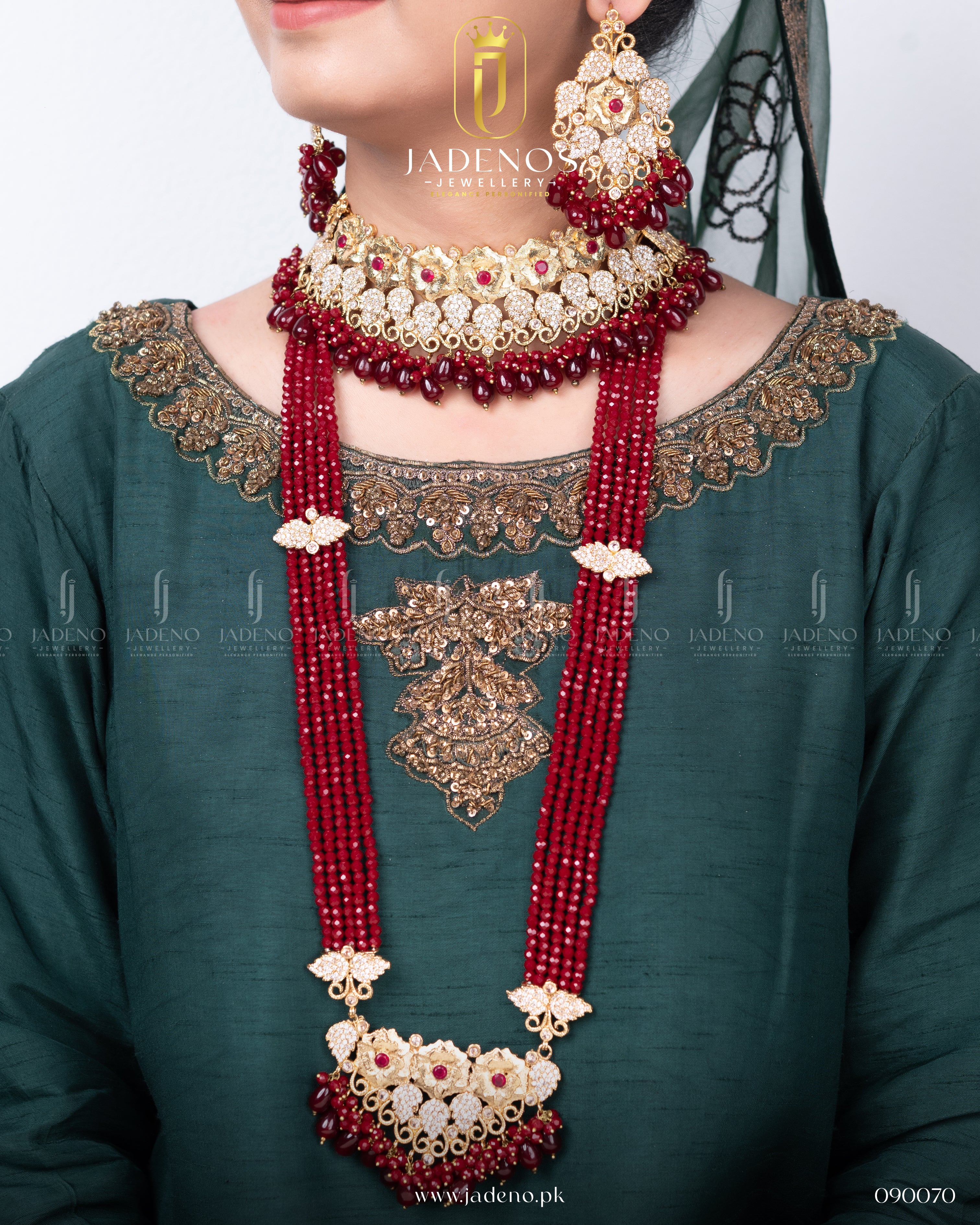 The Exclusive Noor-e-Nazar Royal Bridal Set with Maala, Tika and Jhumar