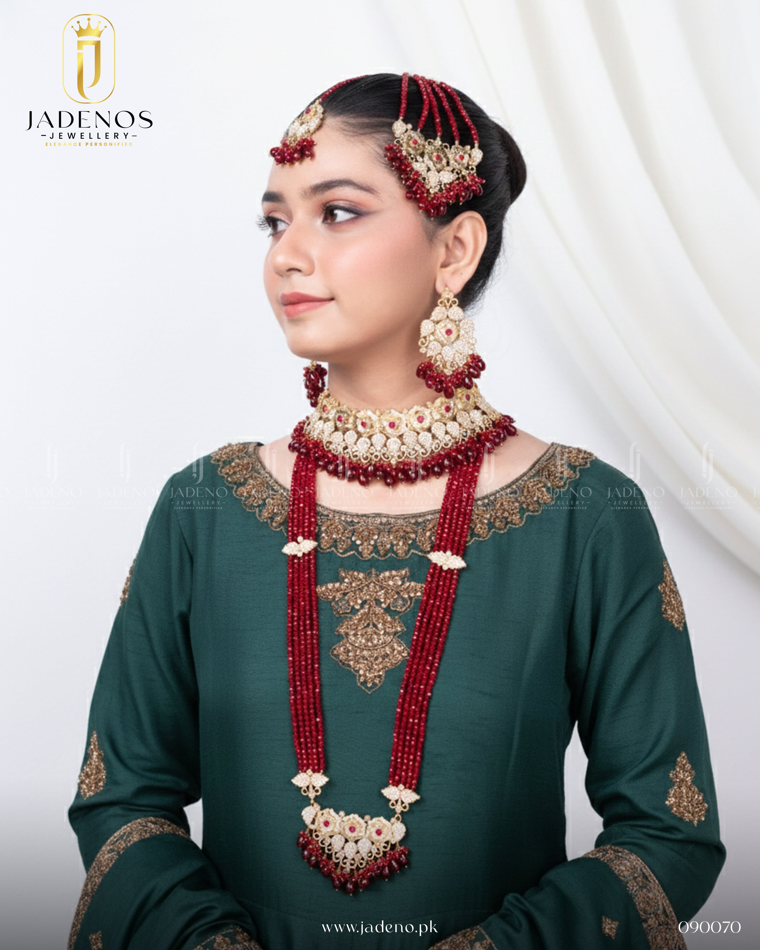 The Exclusive Noor-e-Nazar Royal Bridal Set with Maala, Tika and Jhumar
