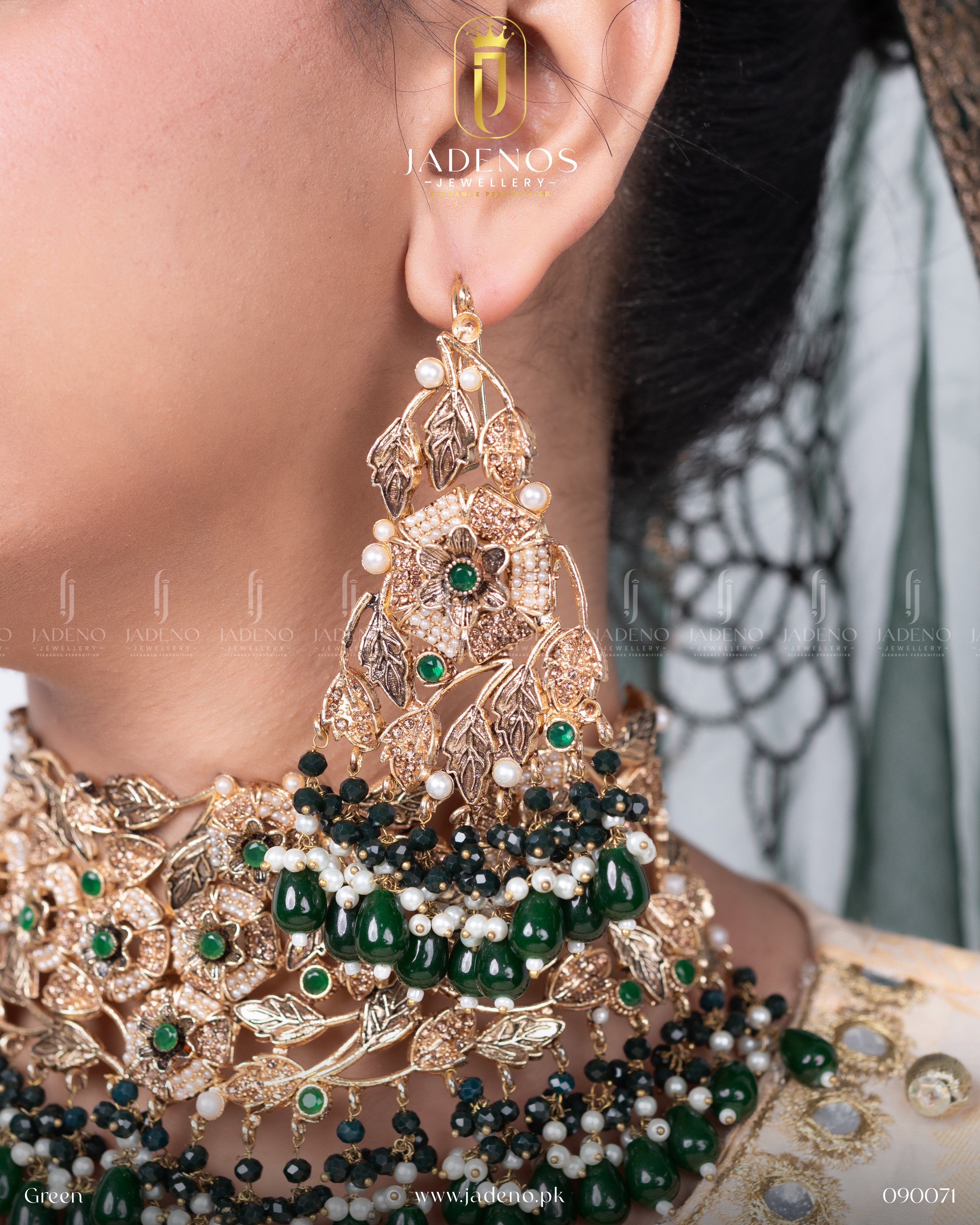 Premium Qulaity Evoglam Bridal Set with Anja Tika and Jhumar