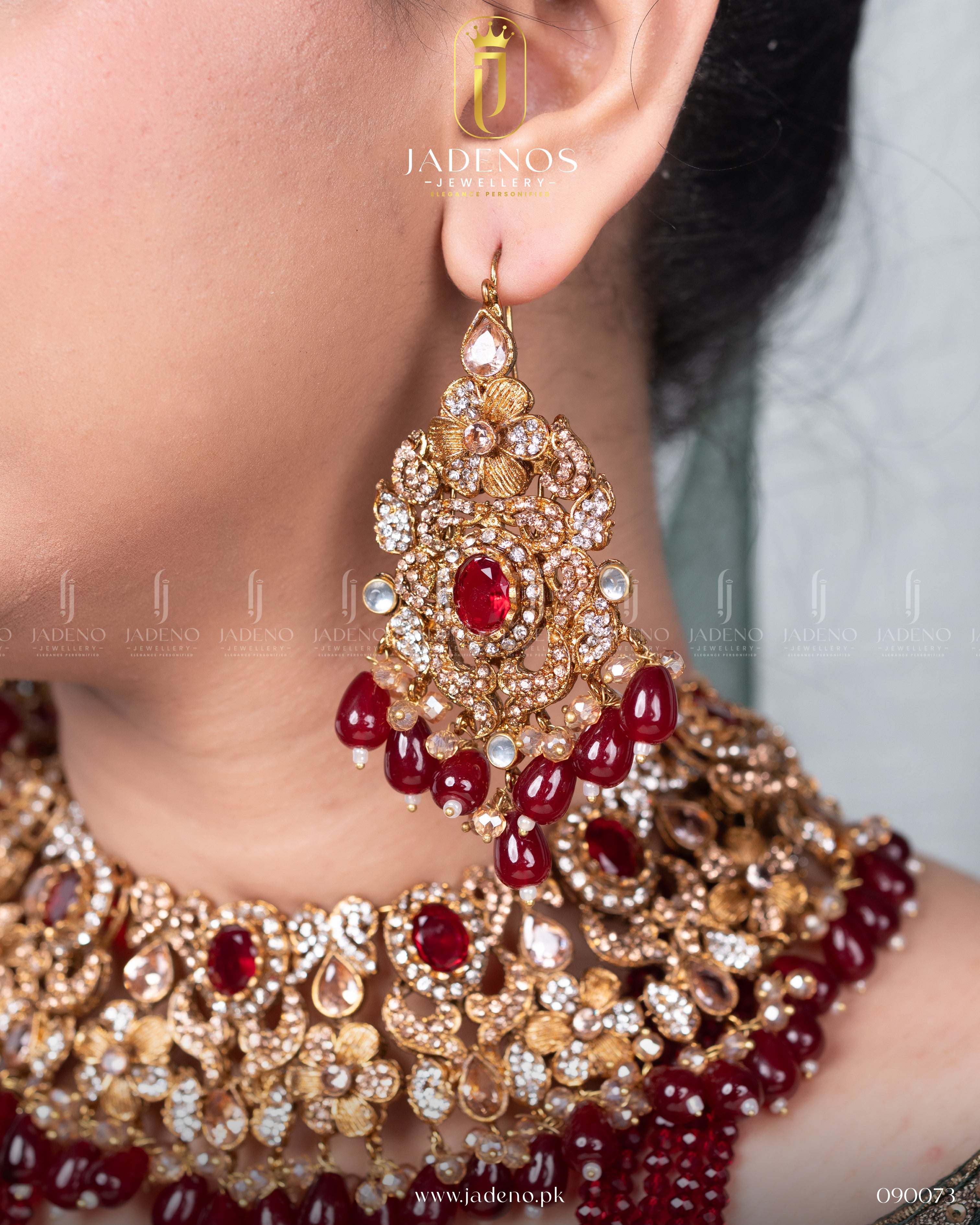 Traditional Rangreza Bridal Set With Maala, Tika and Jhumar