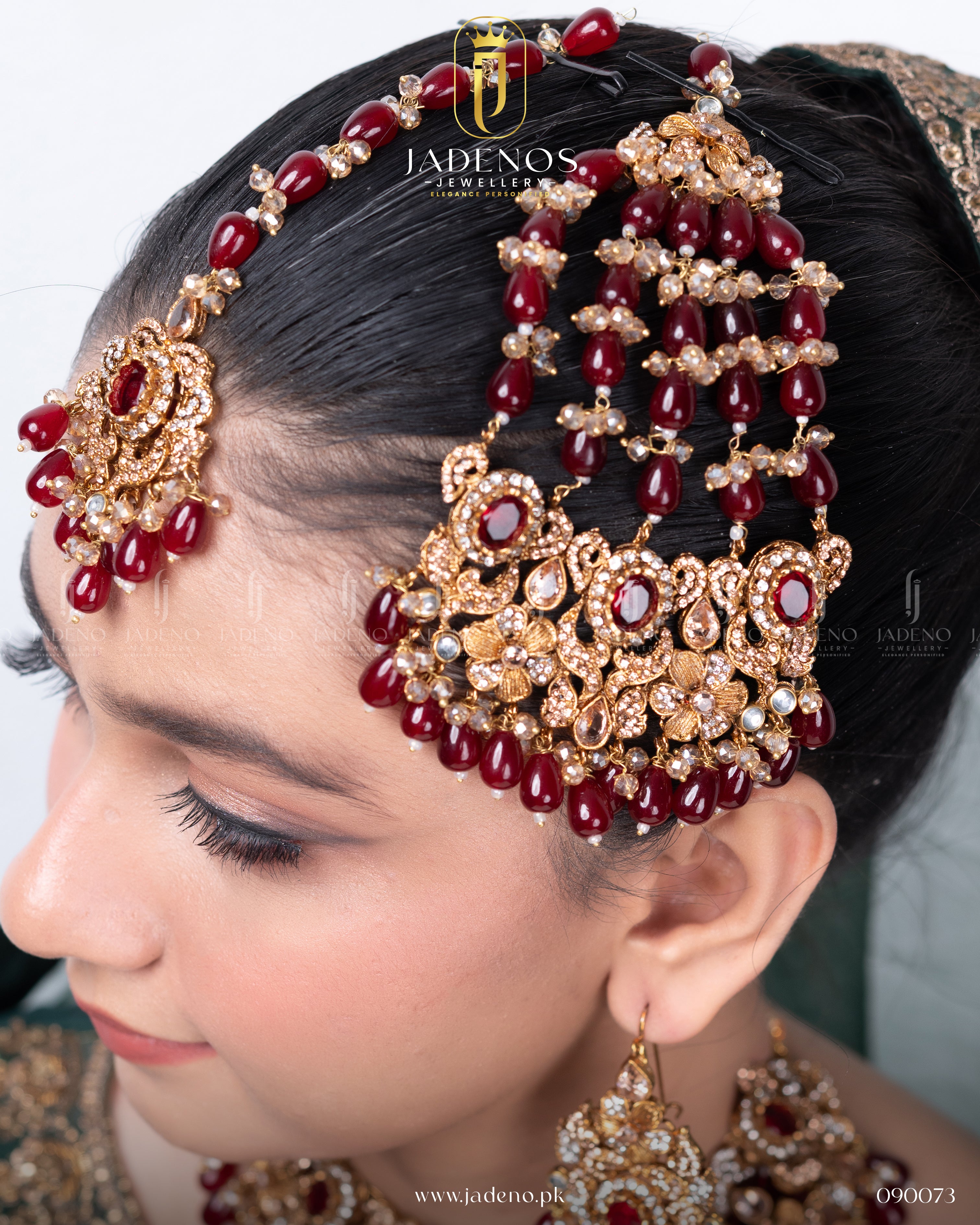 Traditional Rangreza Bridal Set With Maala, Tika and Jhumar