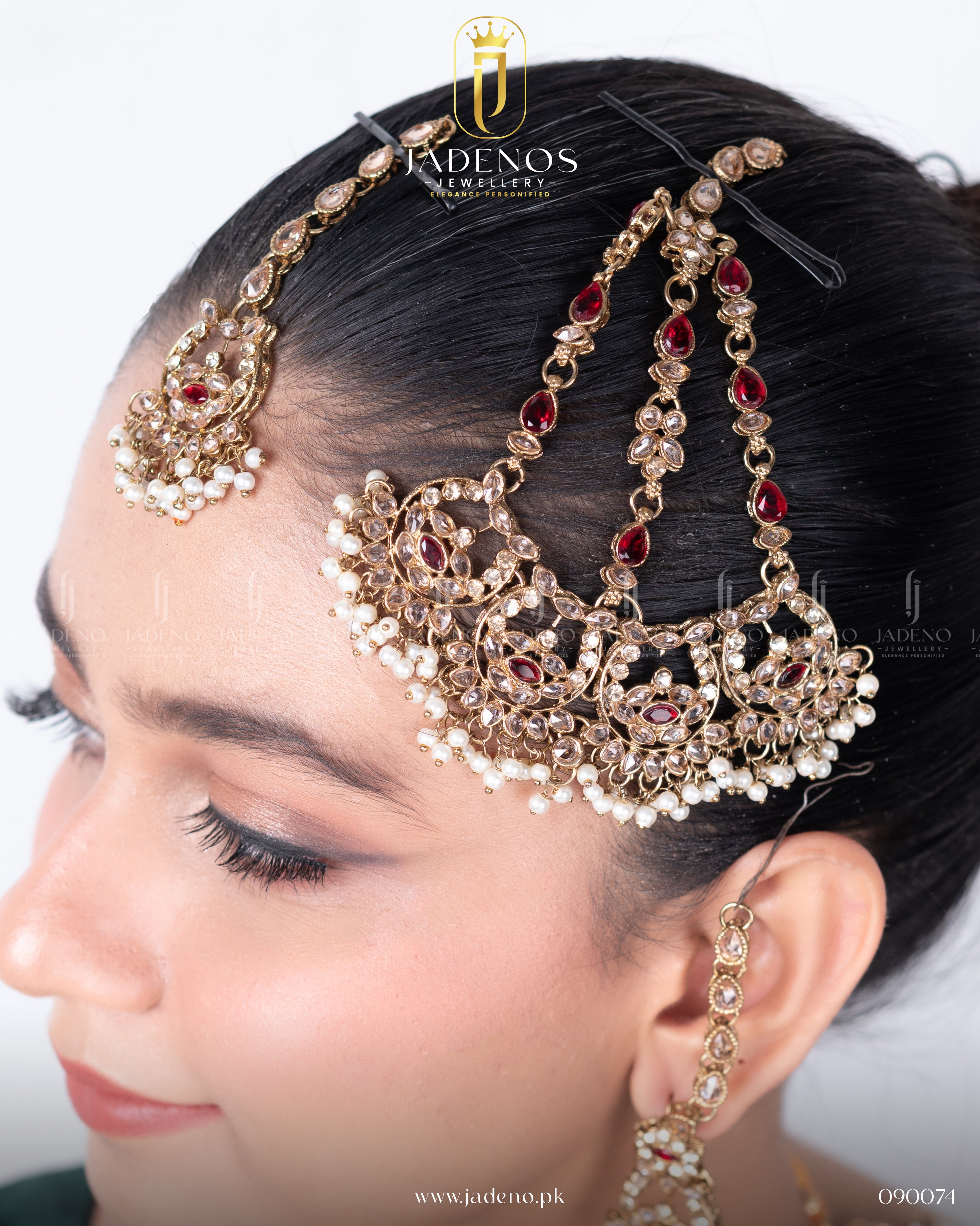 The Majestic Veloura Bridal Set with Panja, Tika and Jhumar