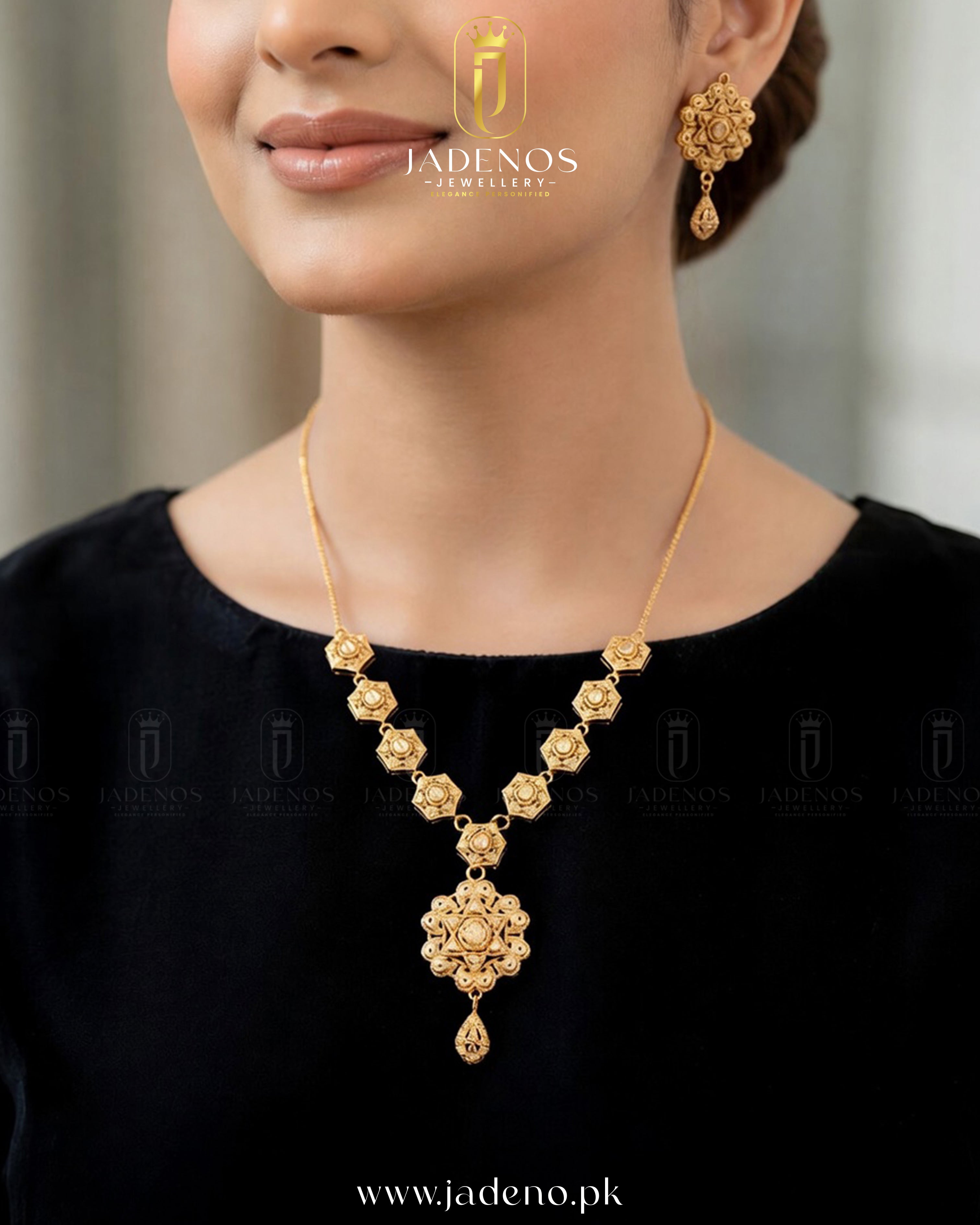 The Aurelia Gold Look a like Necklace Set with Ring