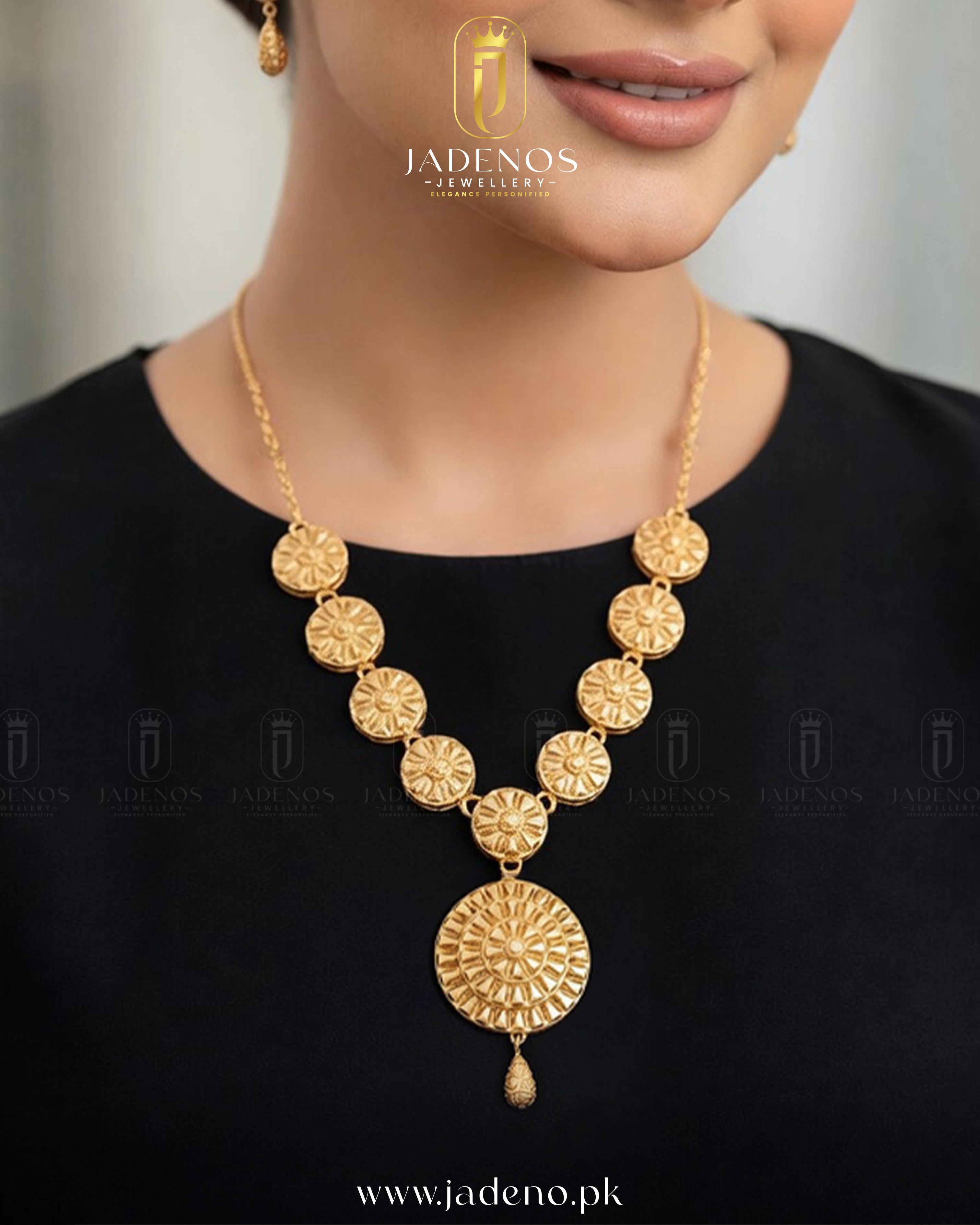 The Gold Look a like  Solara Necklace Set with Ring