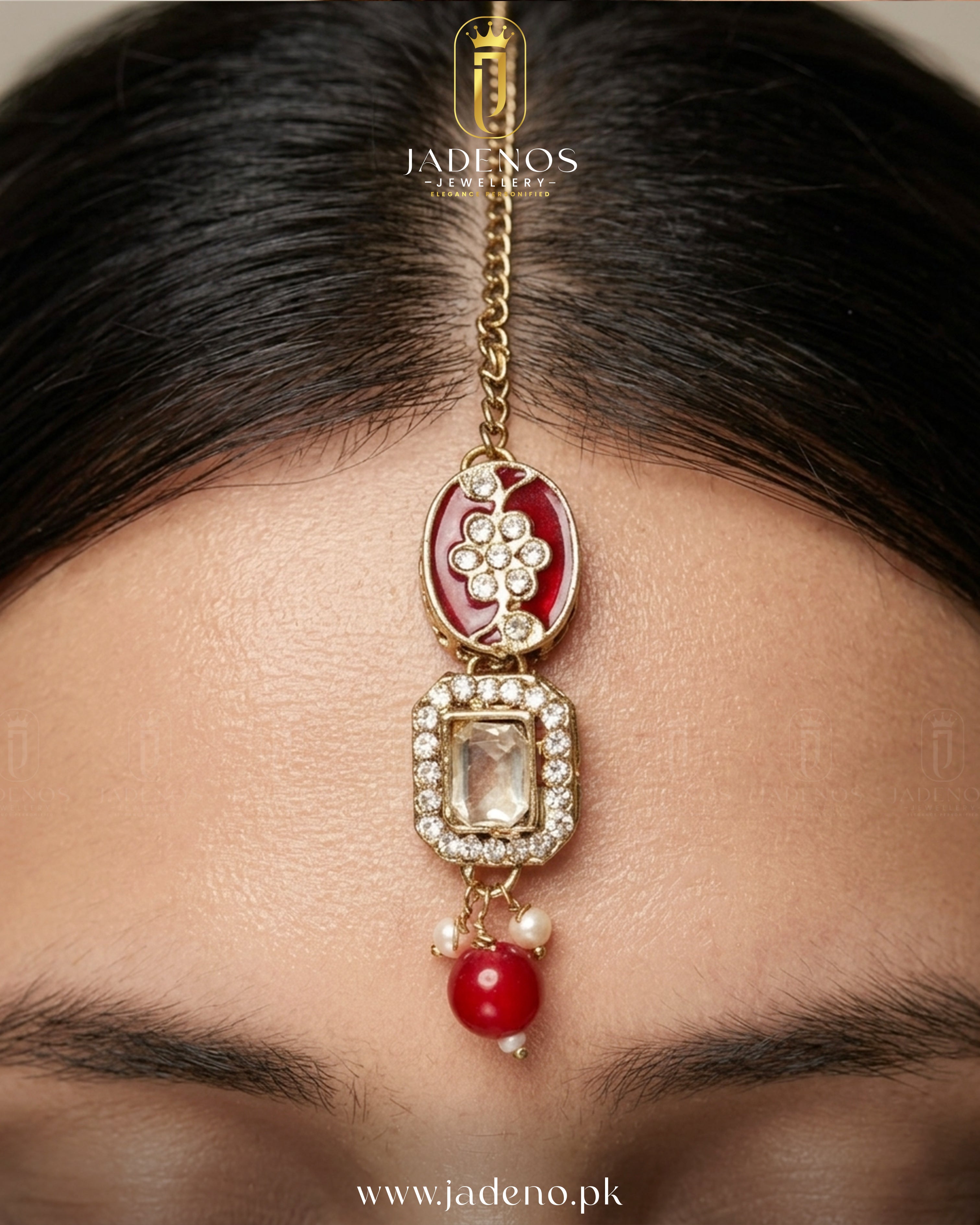 The Rang-e-Mehal jhumkas with Tika