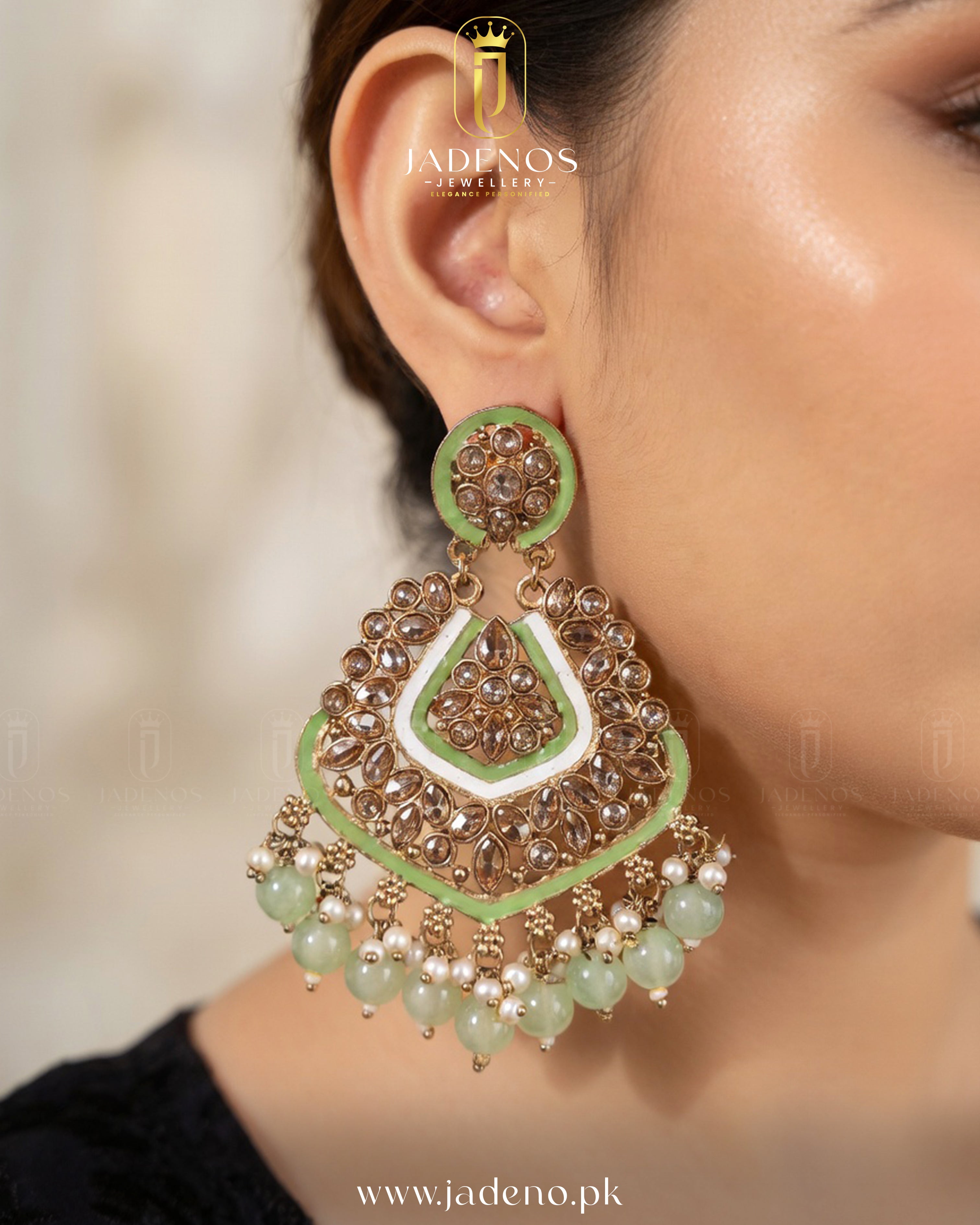 The Shahi Gul Earrings with Tika