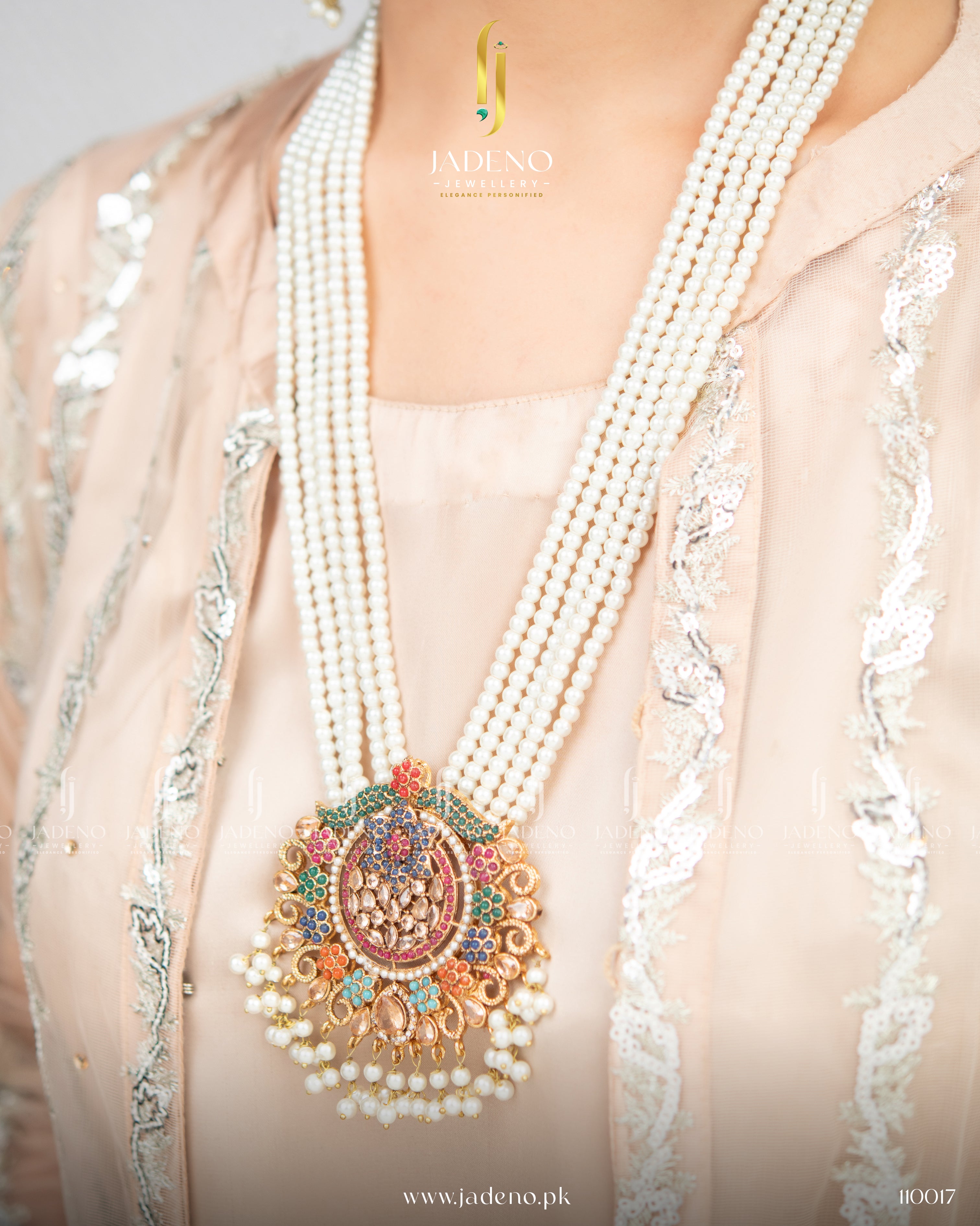 High Quality Traditional Nauratan Maala set with Tika