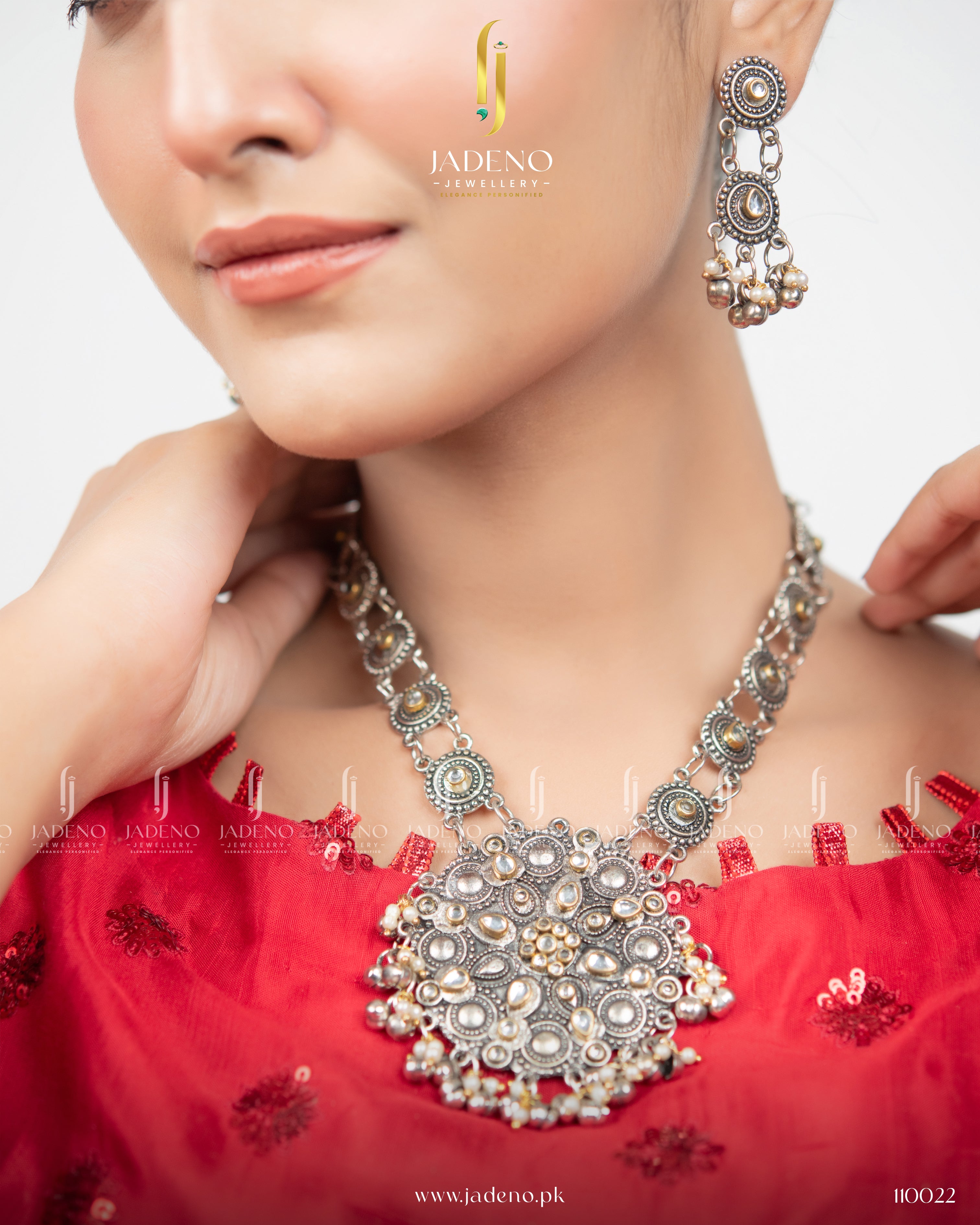 Classy Oxidised Rajastani Maala with Earrings