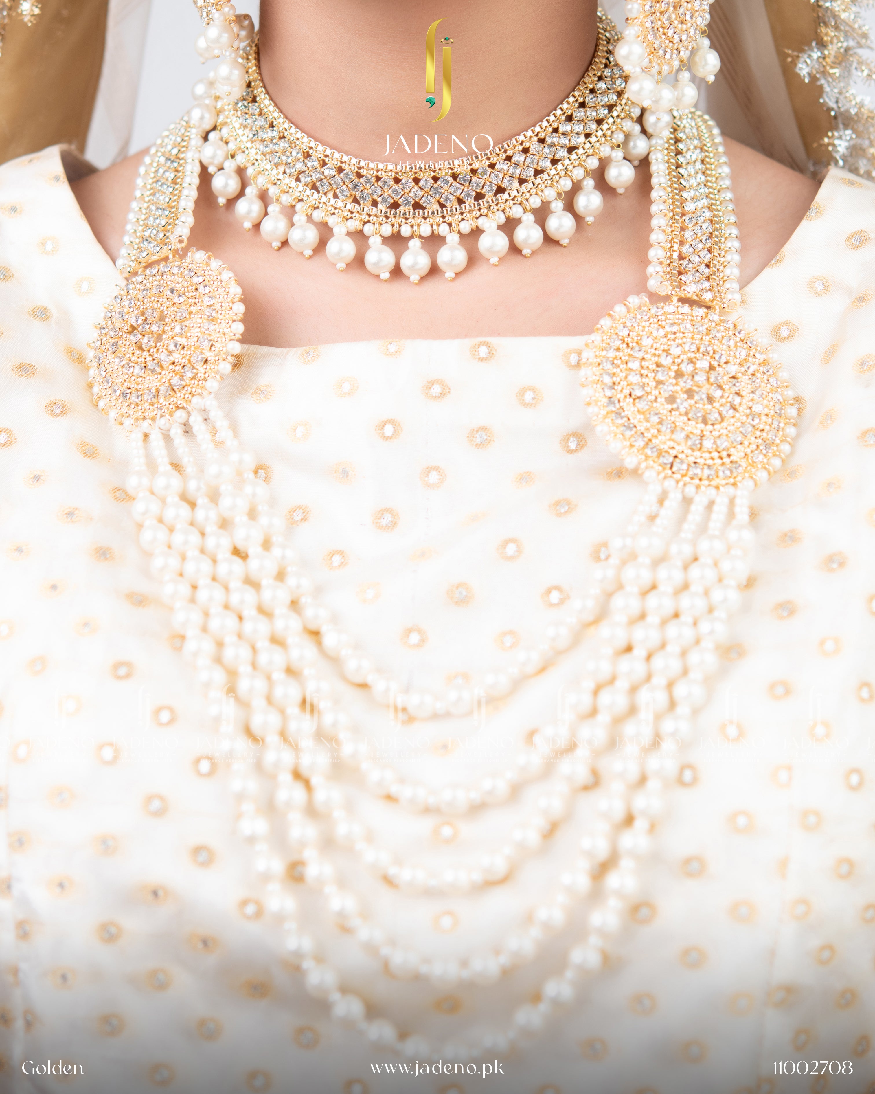 Luxurious Adelie Heavy Set with Mala, Tika and Earrings