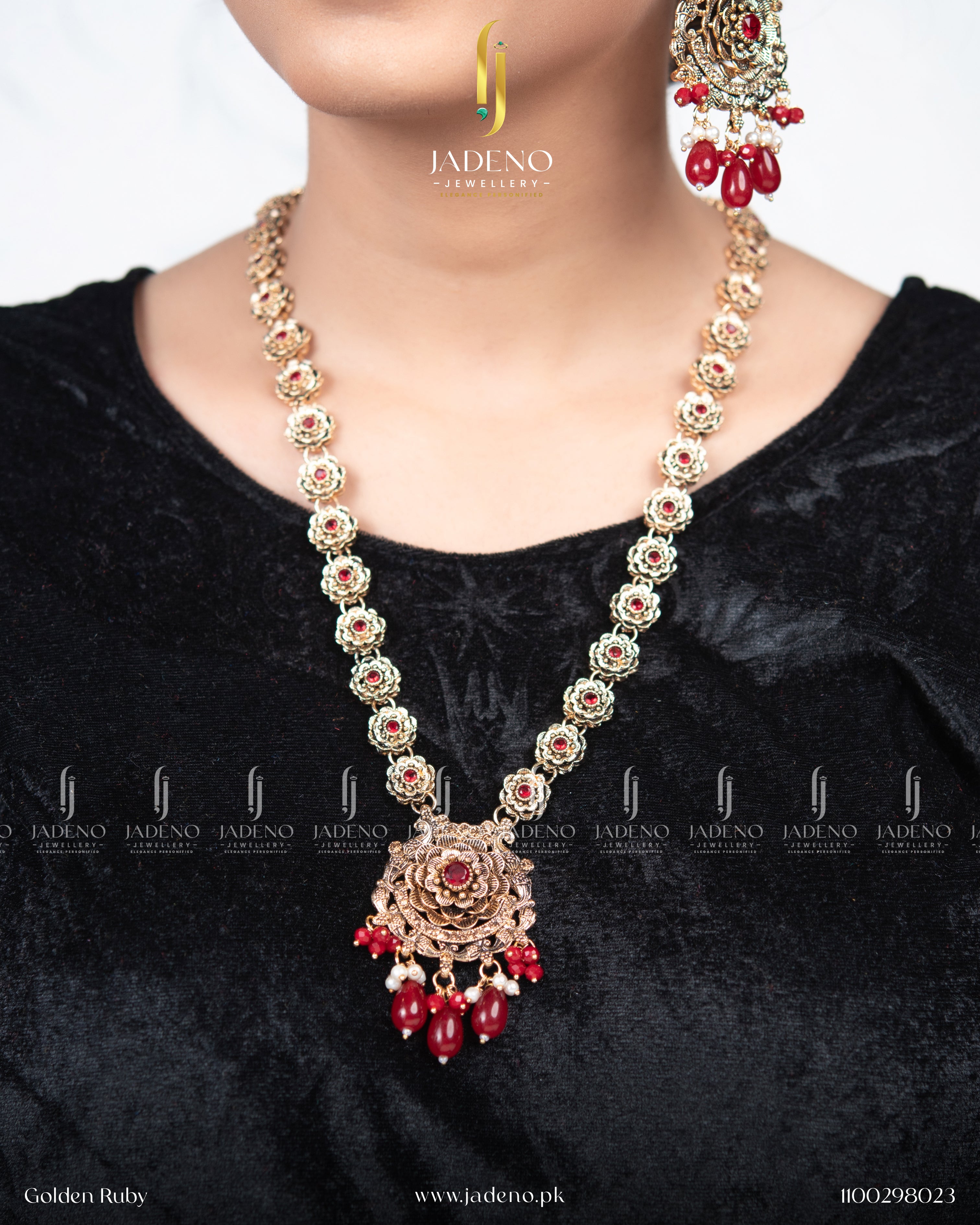 Designer's Made Radhika Long Maala Set with Tika