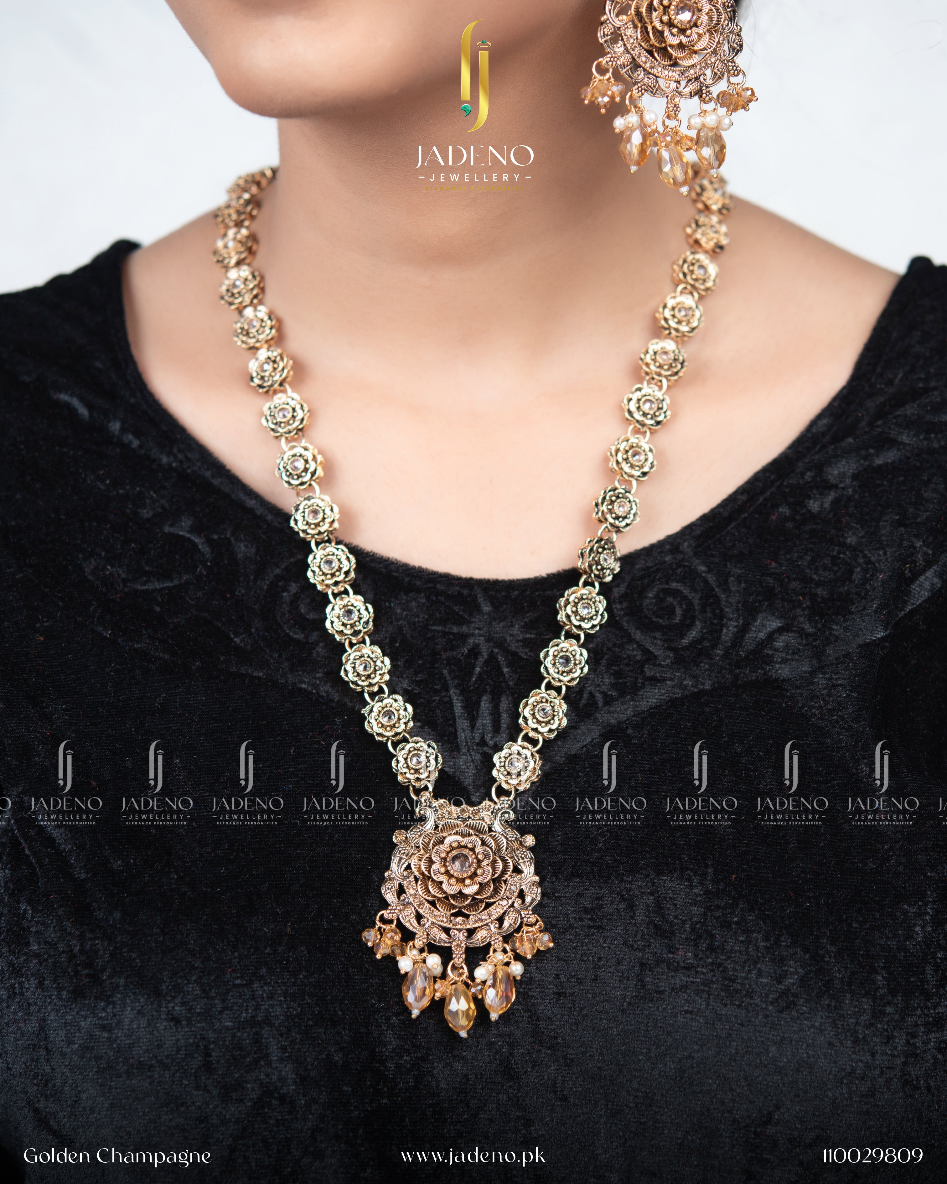 Designer's Made Radhika Long Maala Set with Tika