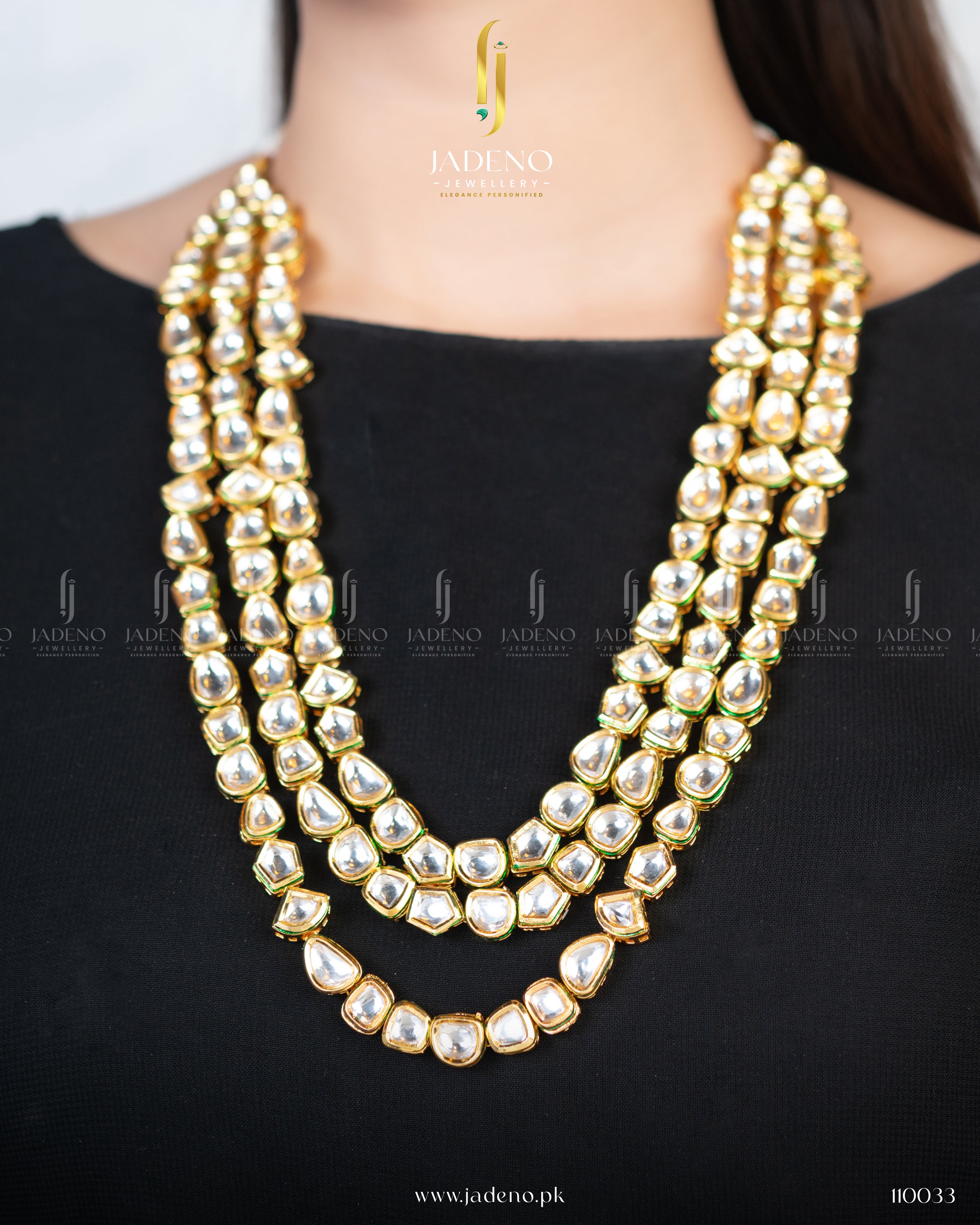 Pure Indian Lari Kundan Maala with Minakari