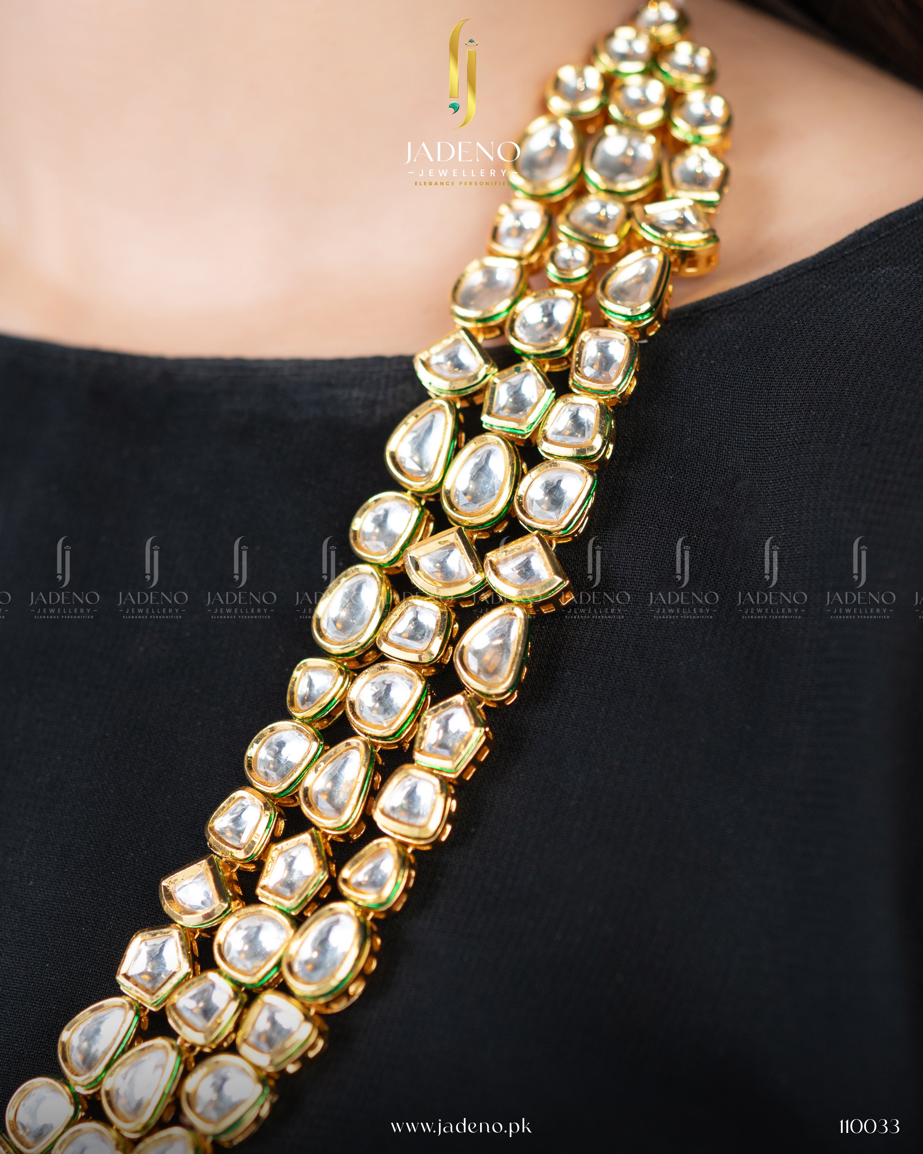 Pure Indian Lari Kundan Maala with Minakari