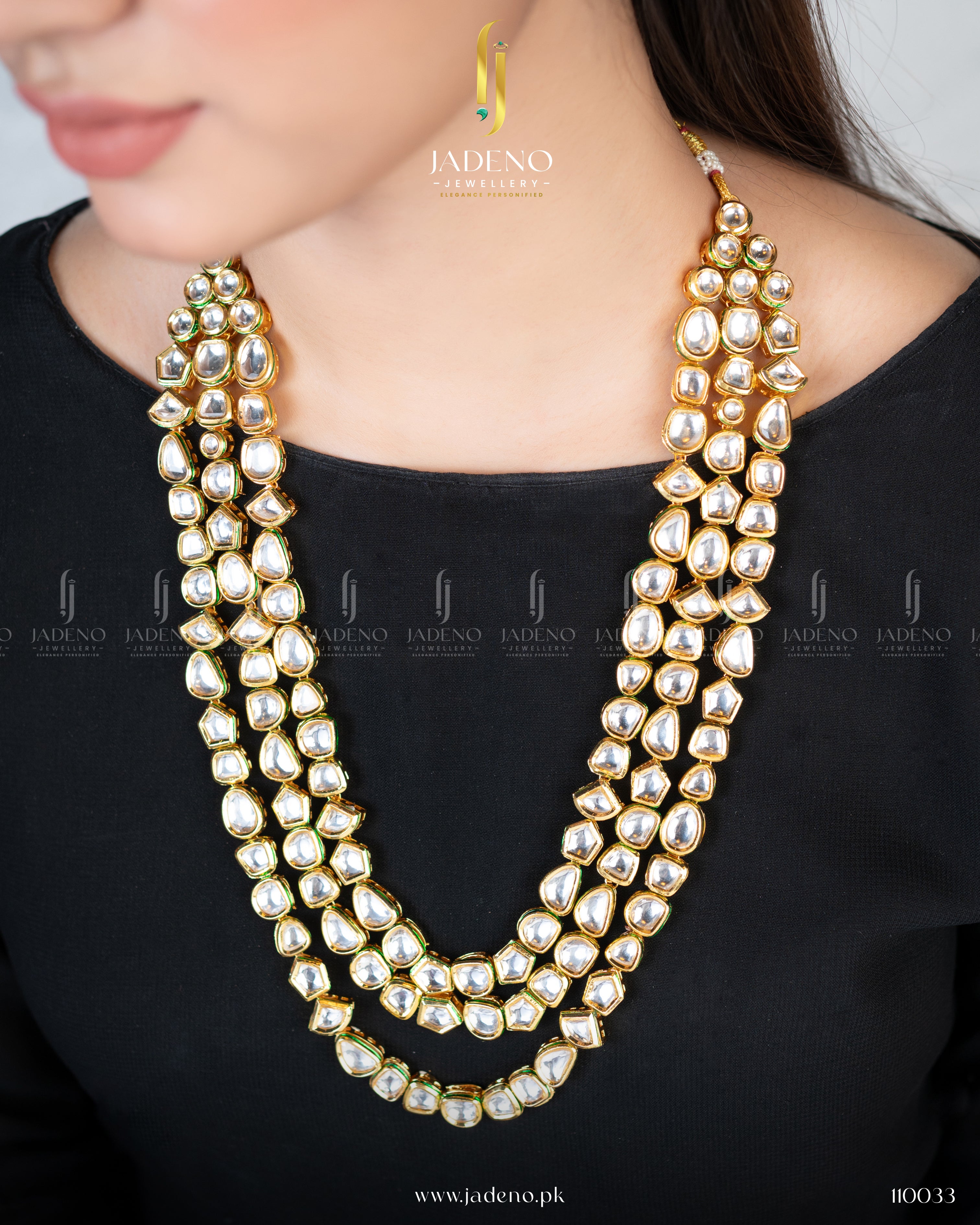 Pure Indian Lari Kundan Maala with Minakari