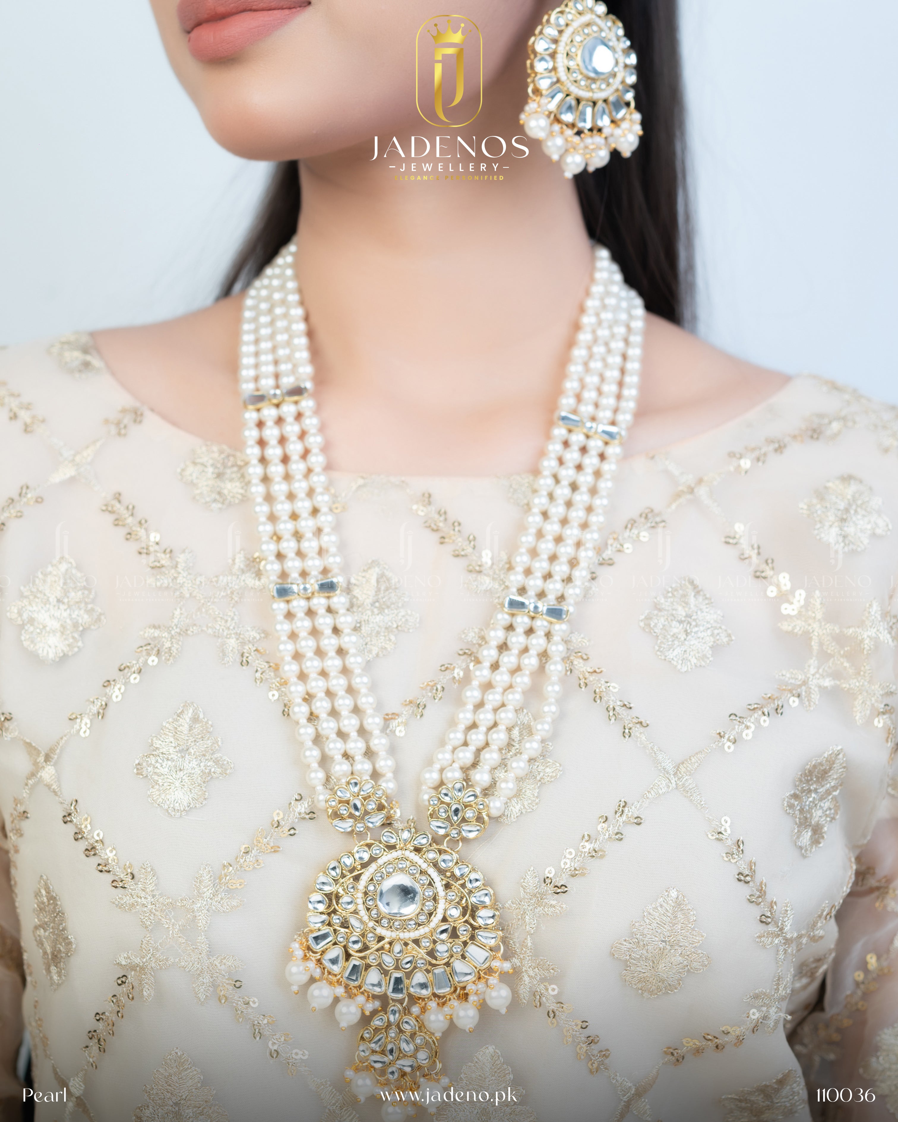 Premium Quality Pure Indian Kundan Maharani Malla with Tika And Earrings