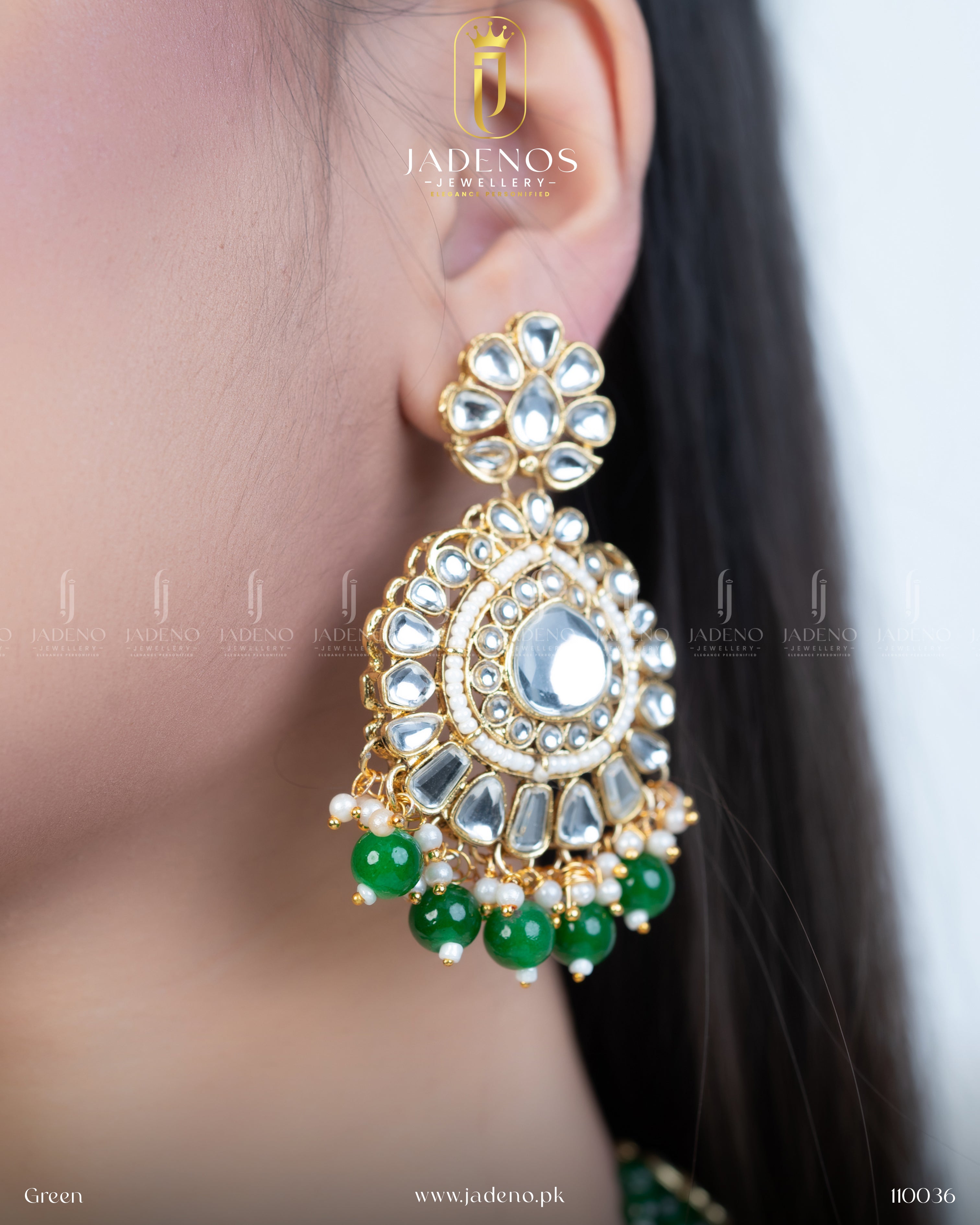 Premium Quality Pure Indian Kundan Maharani Malla with Tika And Earrings