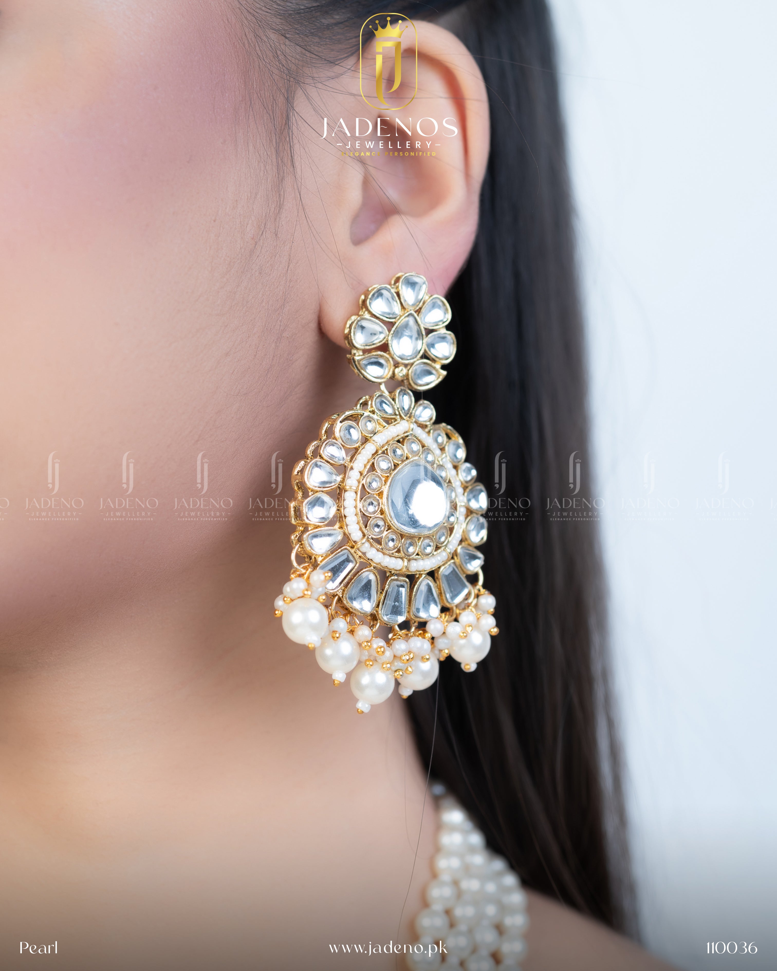 Premium Quality Pure Indian Kundan Maharani Malla with Tika And Earrings