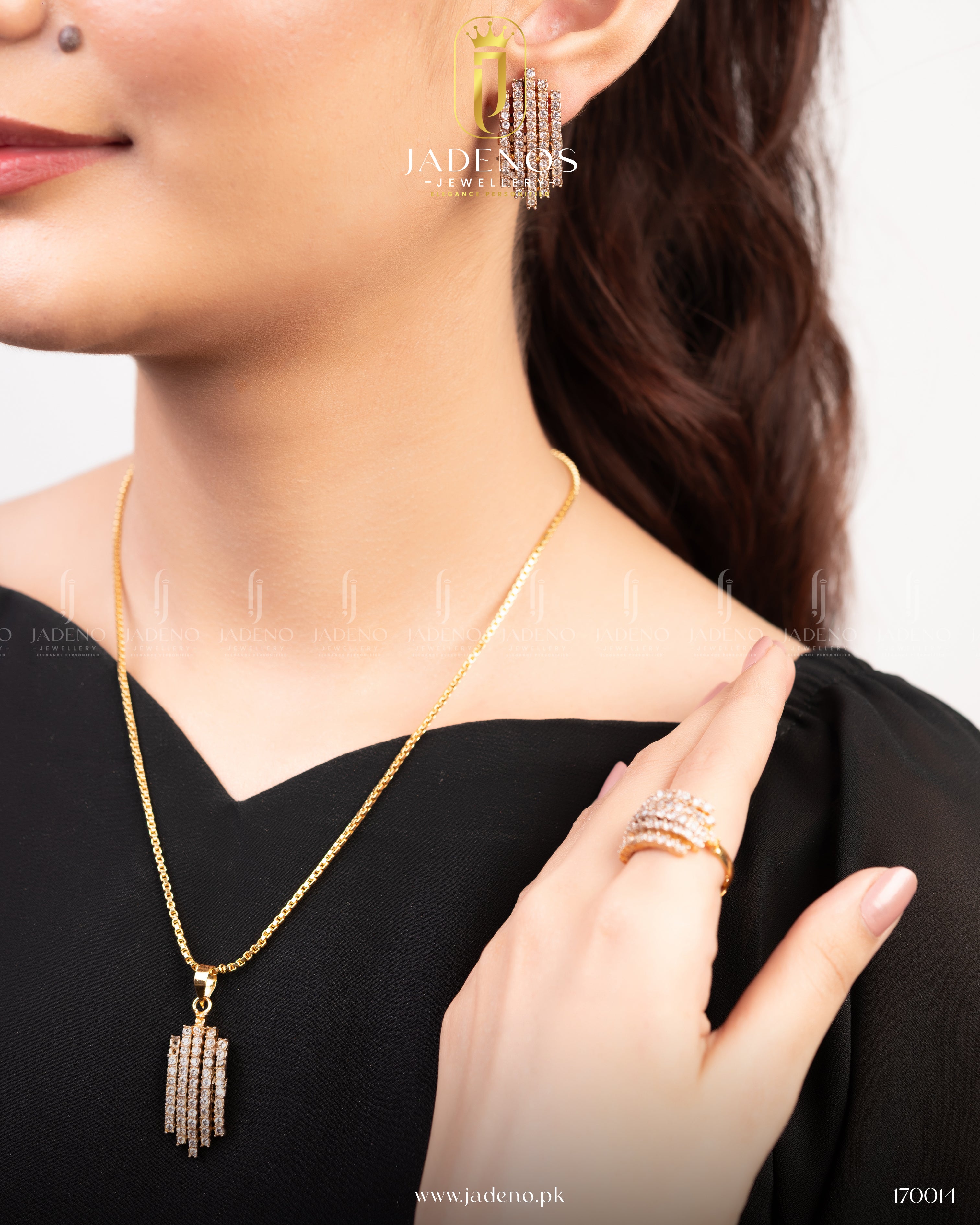 Premium Quality Crowned grace Combo Set with Adjustable Ring