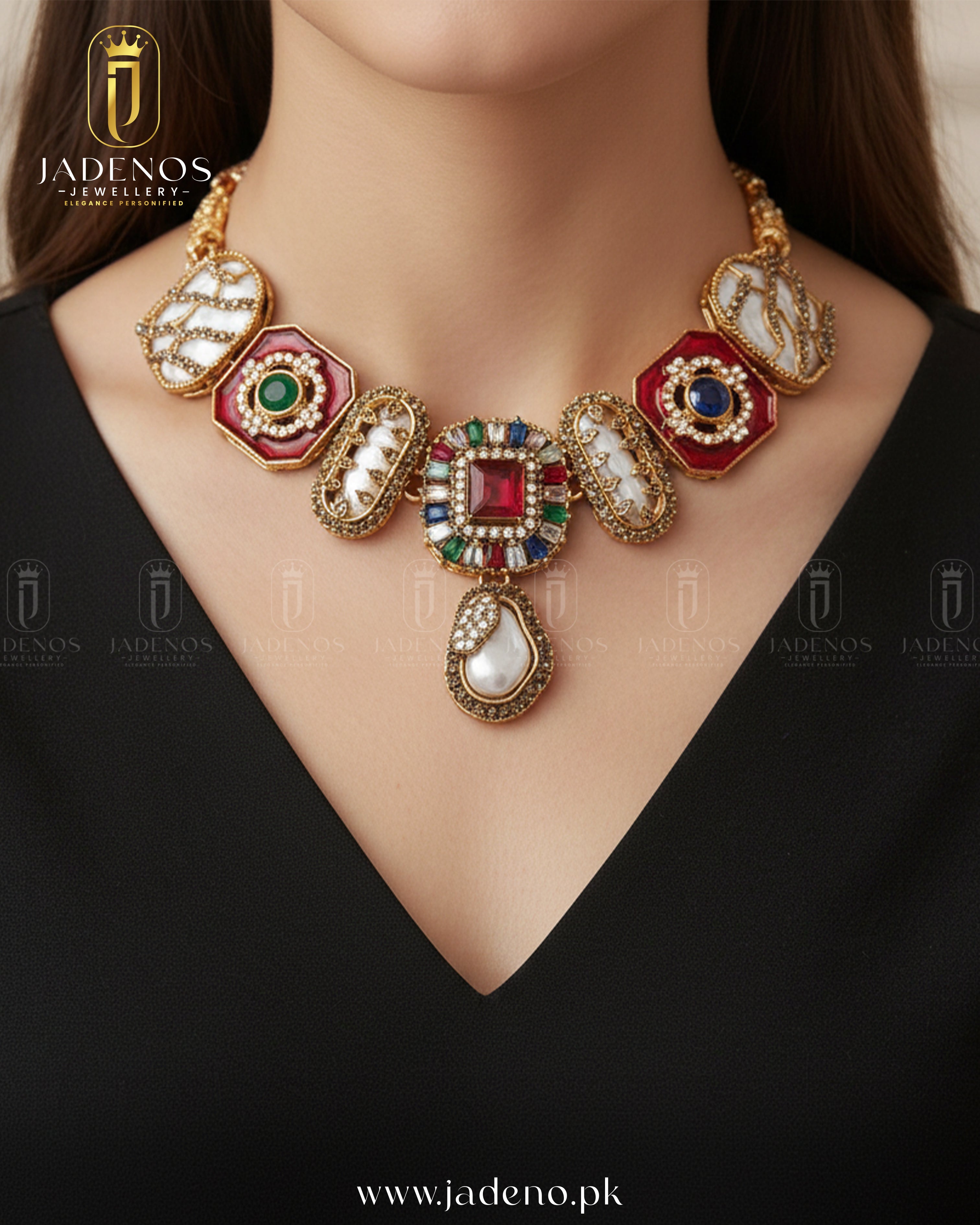 Jashan-e-Noor MOP Choker Set with Tika