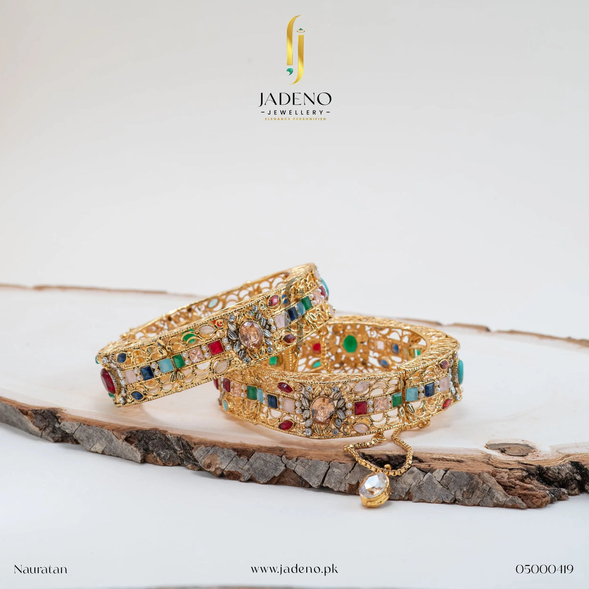 "Buy Fabulous Zircon and Gemstone-plated Bangles Online in Pakistan | Jadeno Jewellery "