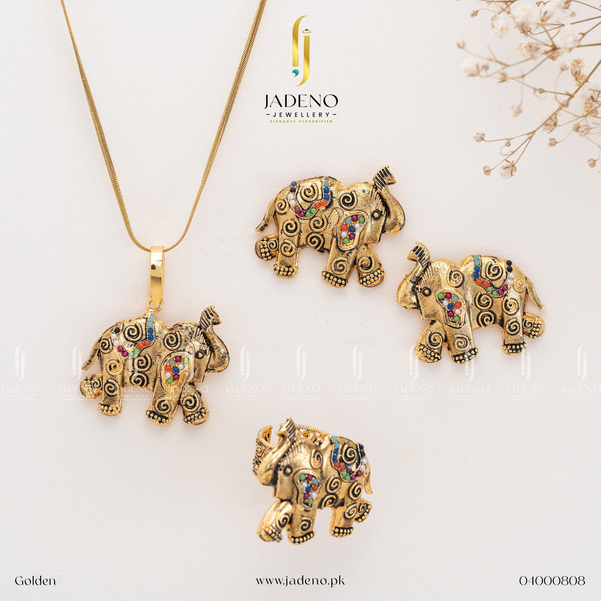 "Buy Jassy Antique Elephant Set Online in Pakistan | Jadeno.pk"