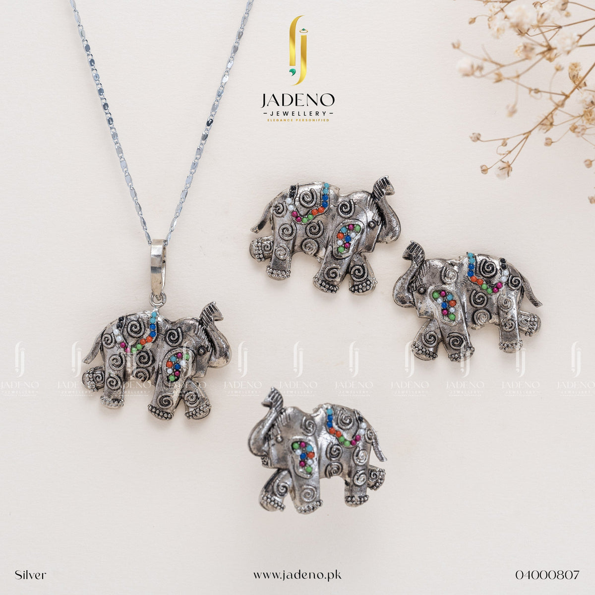 "Buy Jassy Antique Elephant Set Online in Pakistan | Jadeno.pk"