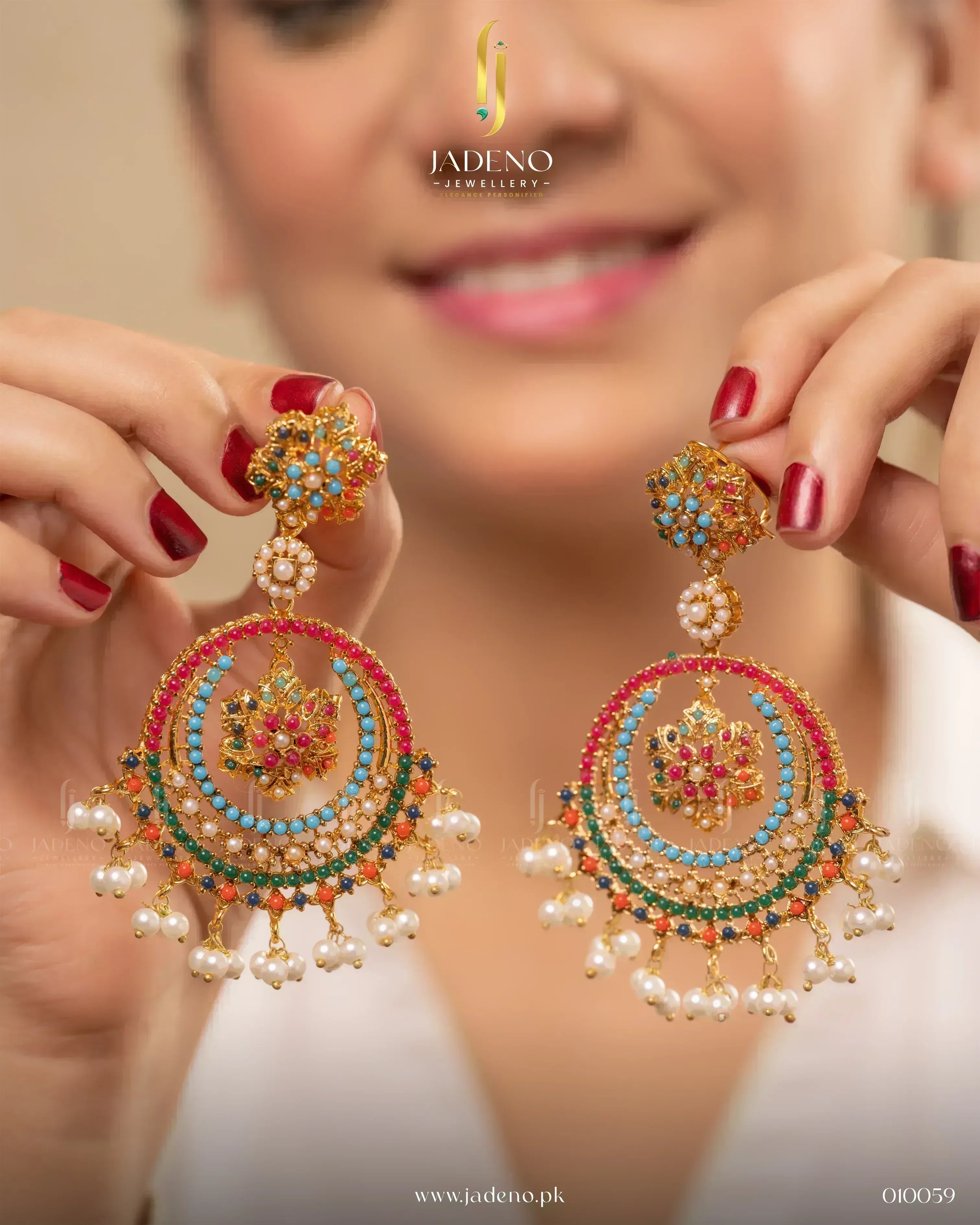 "Charismatic Nauratan Big Earrings - Jadeno"