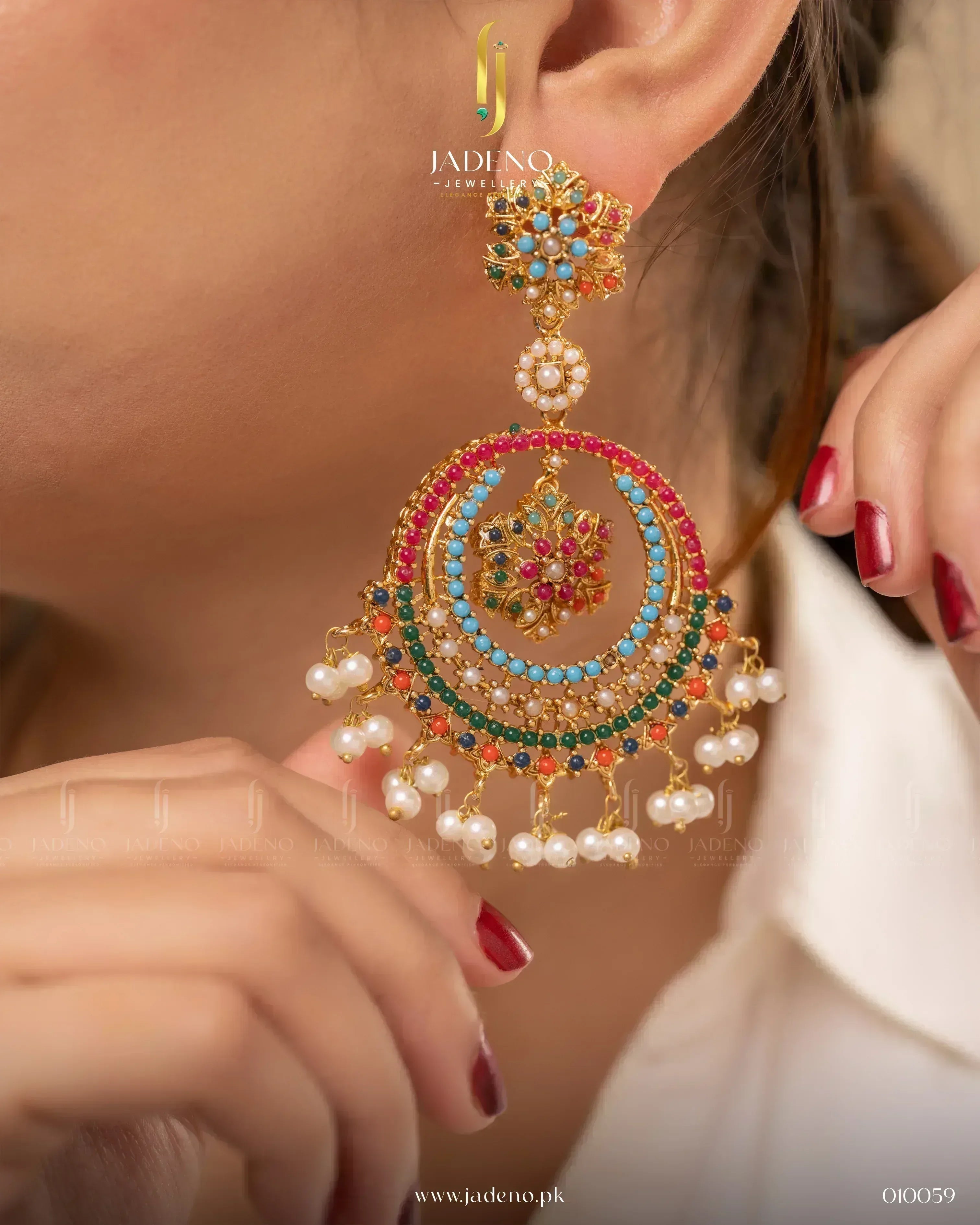 "Charismatic Nauratan Big Earrings - Jadeno"