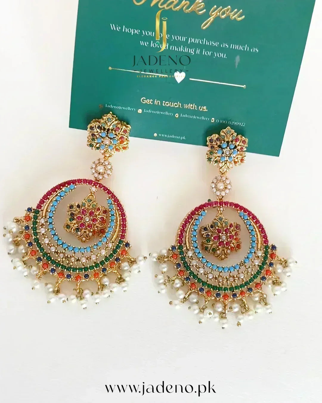 "Charismatic Nauratan Big Earrings - Jadeno"
