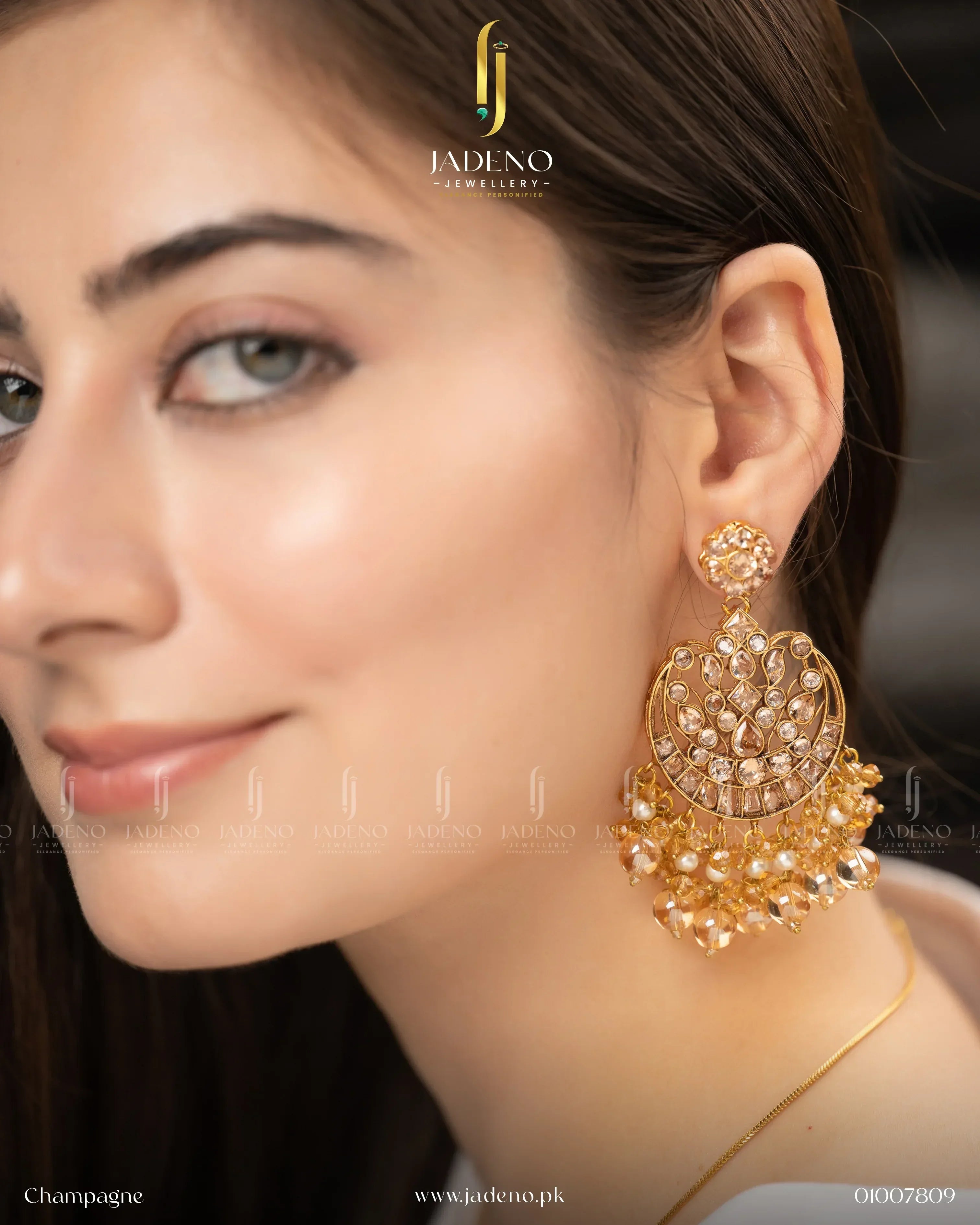 "Ayzel's Polki Earrings - Jadeno"