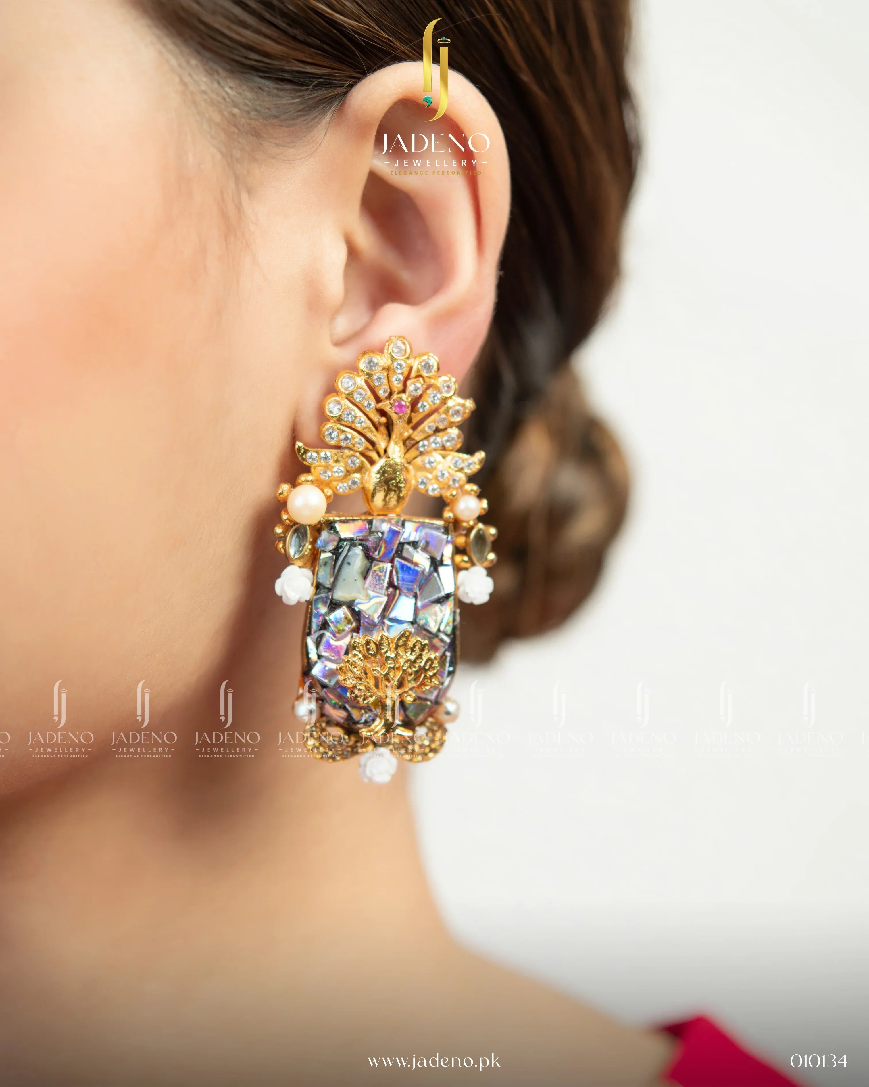 "Artistic Rhinestone Earrings - Jadeno"