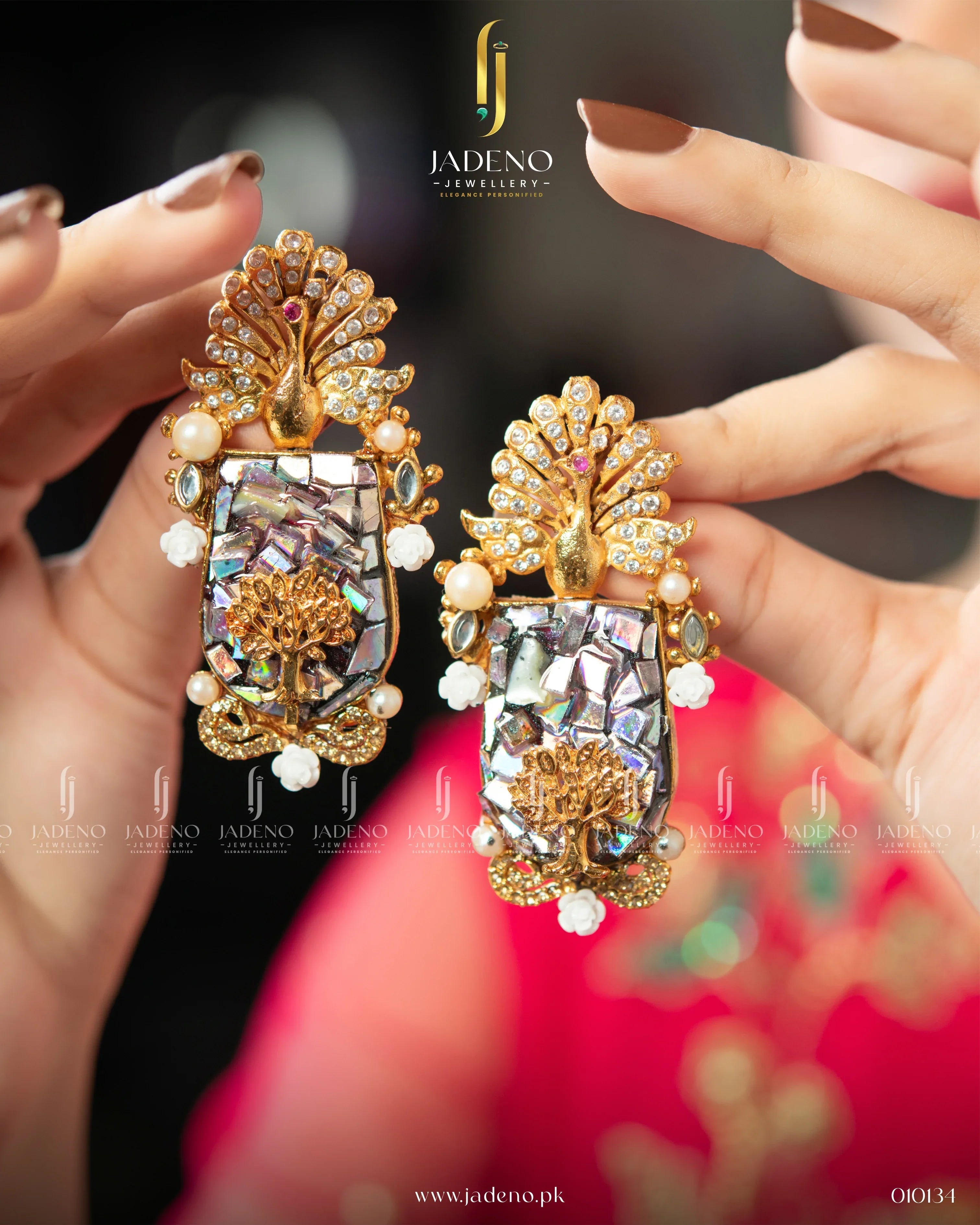 "Artistic Rhinestone Earrings - Jadeno"