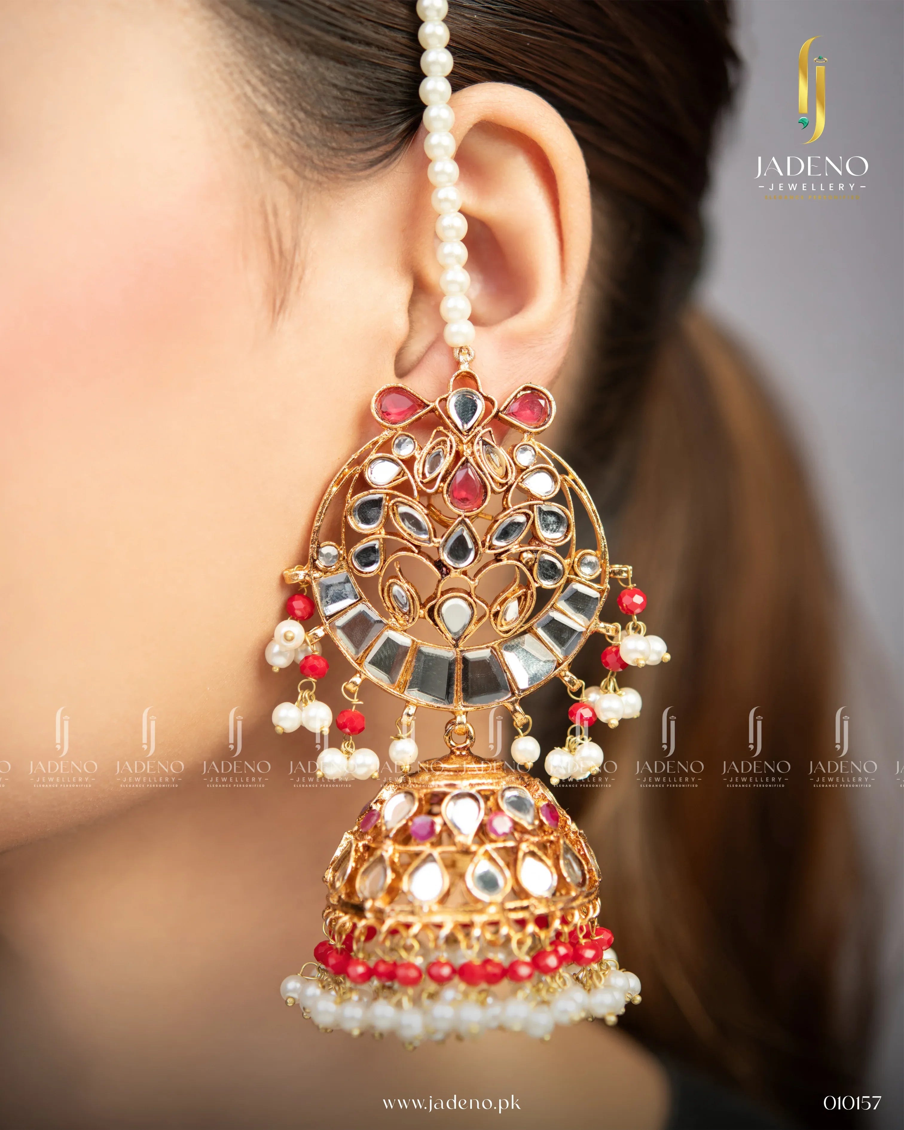 "Beautiful Handmade Sheesh Sahara Jhumkas - Jadeno"