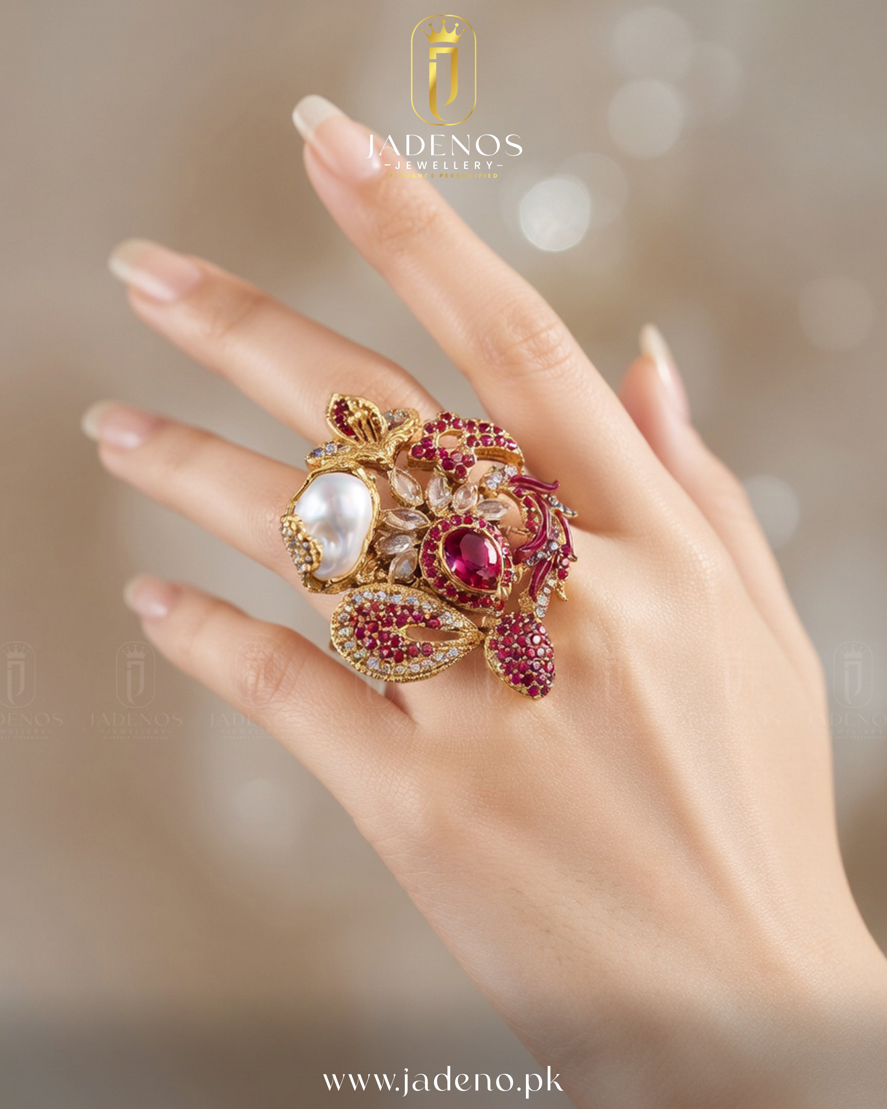 The Rani Royale MOP Adjustable Ring