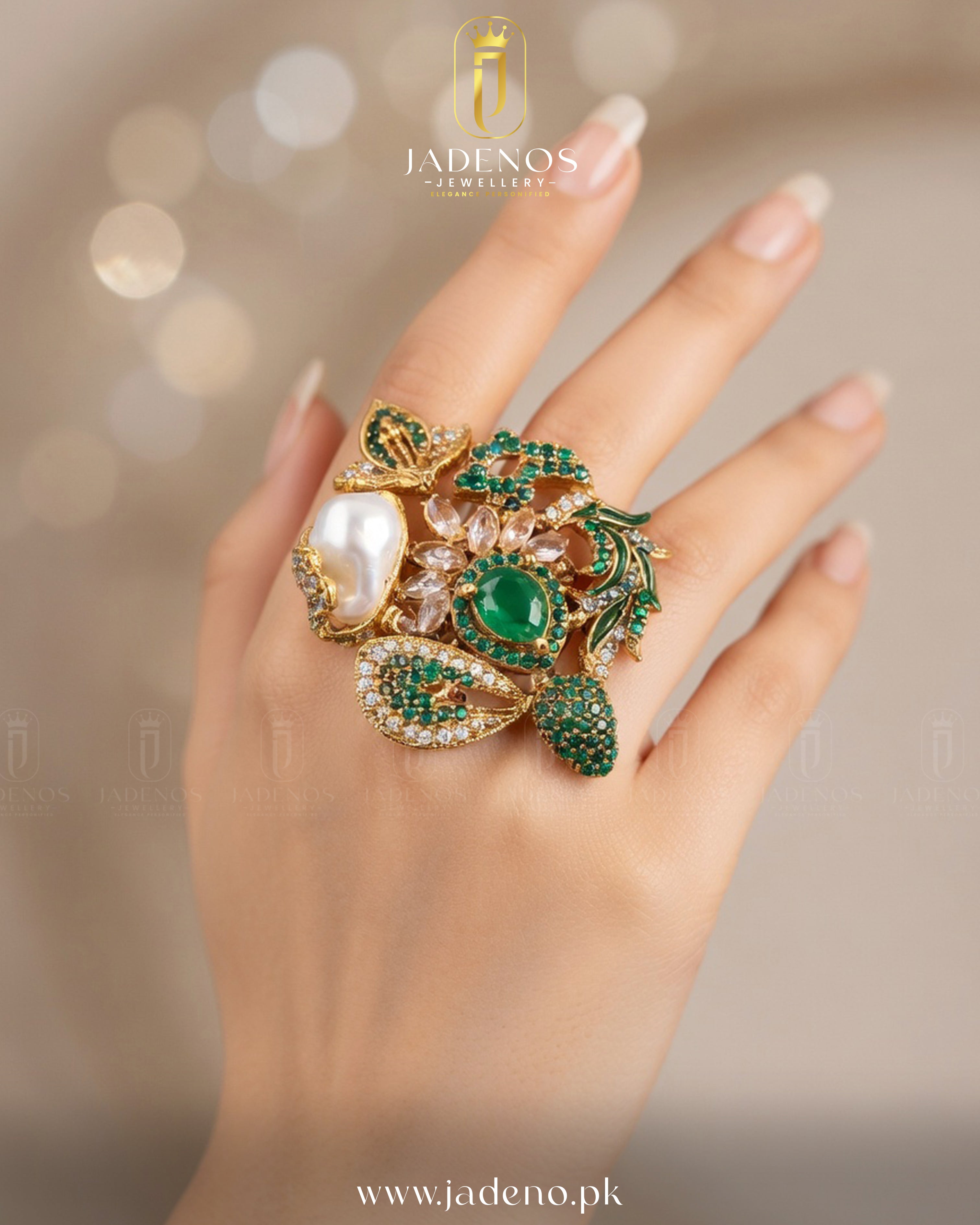 The Rani Royale MOP Adjustable Ring